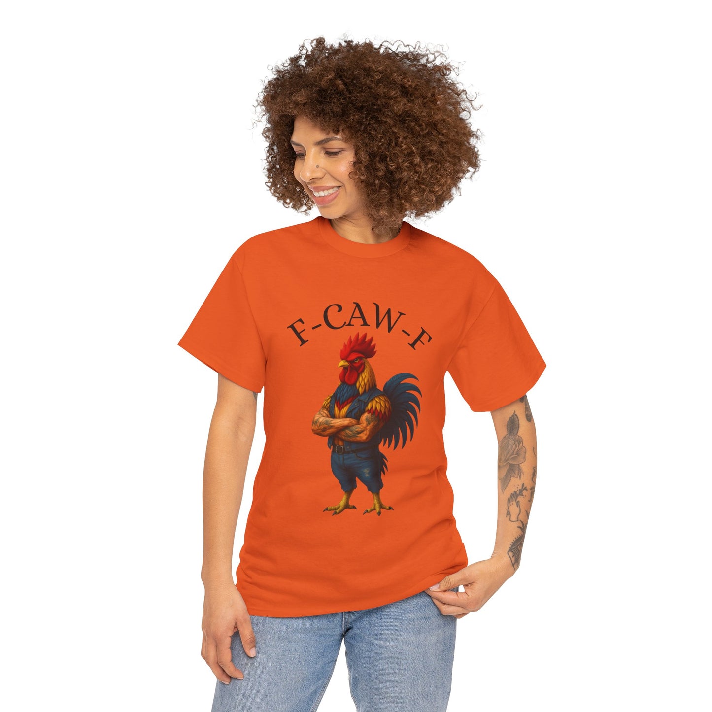 F-CAW-F Rooster Graphic Tee — Funny Rooster Illustration Shirt