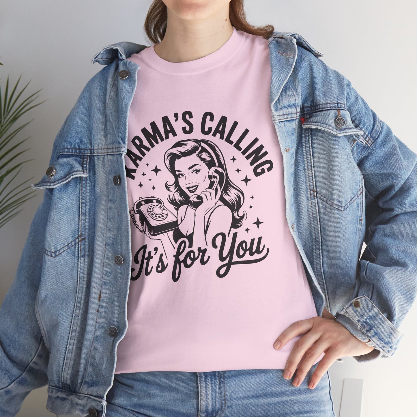 T‑Shirt — “Karma’s Calling, It’s for You” Retro Graphic Tee