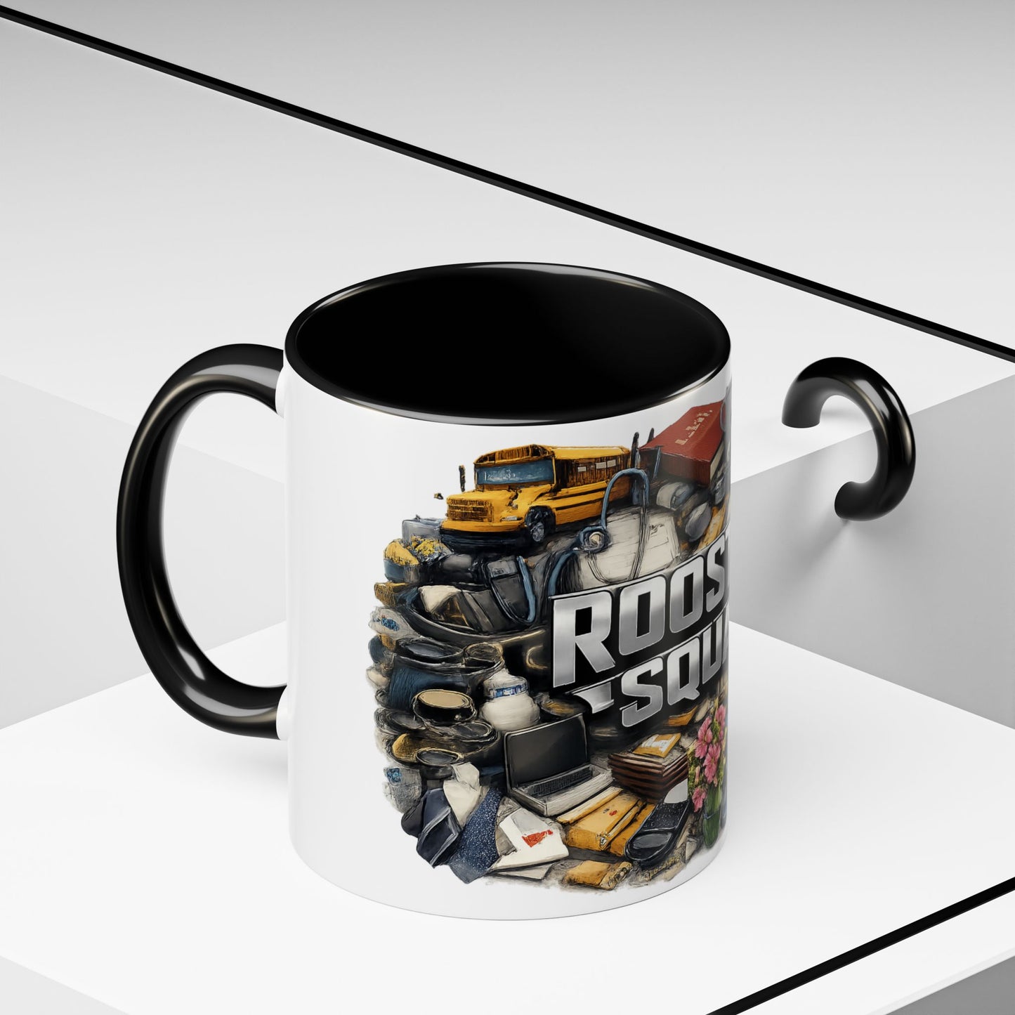 Rooster Squad Accent Coffee Mug — 'Rooster Squad, Loud and Proud' Bright Ceramic Mug