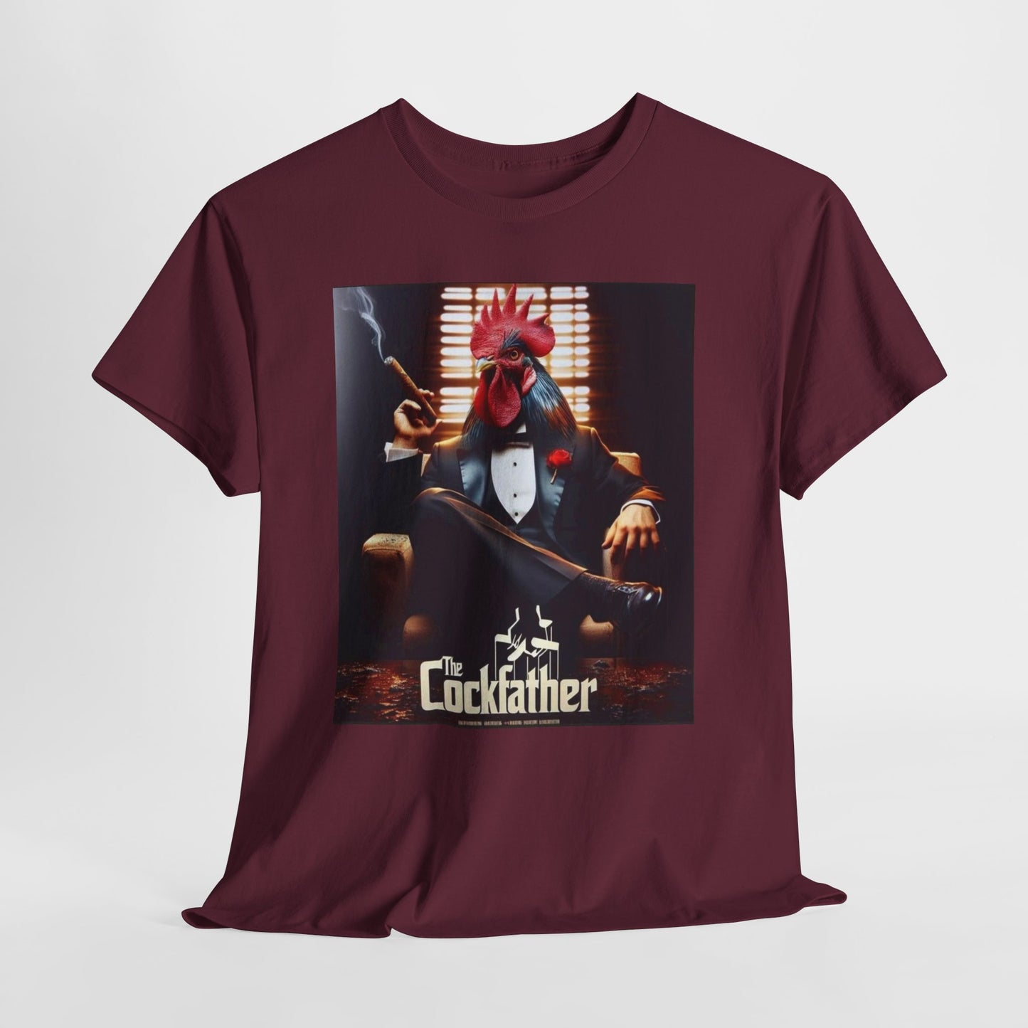 Cockfather Graphic Tee — Funny Rooster Mafia T-Shirt
