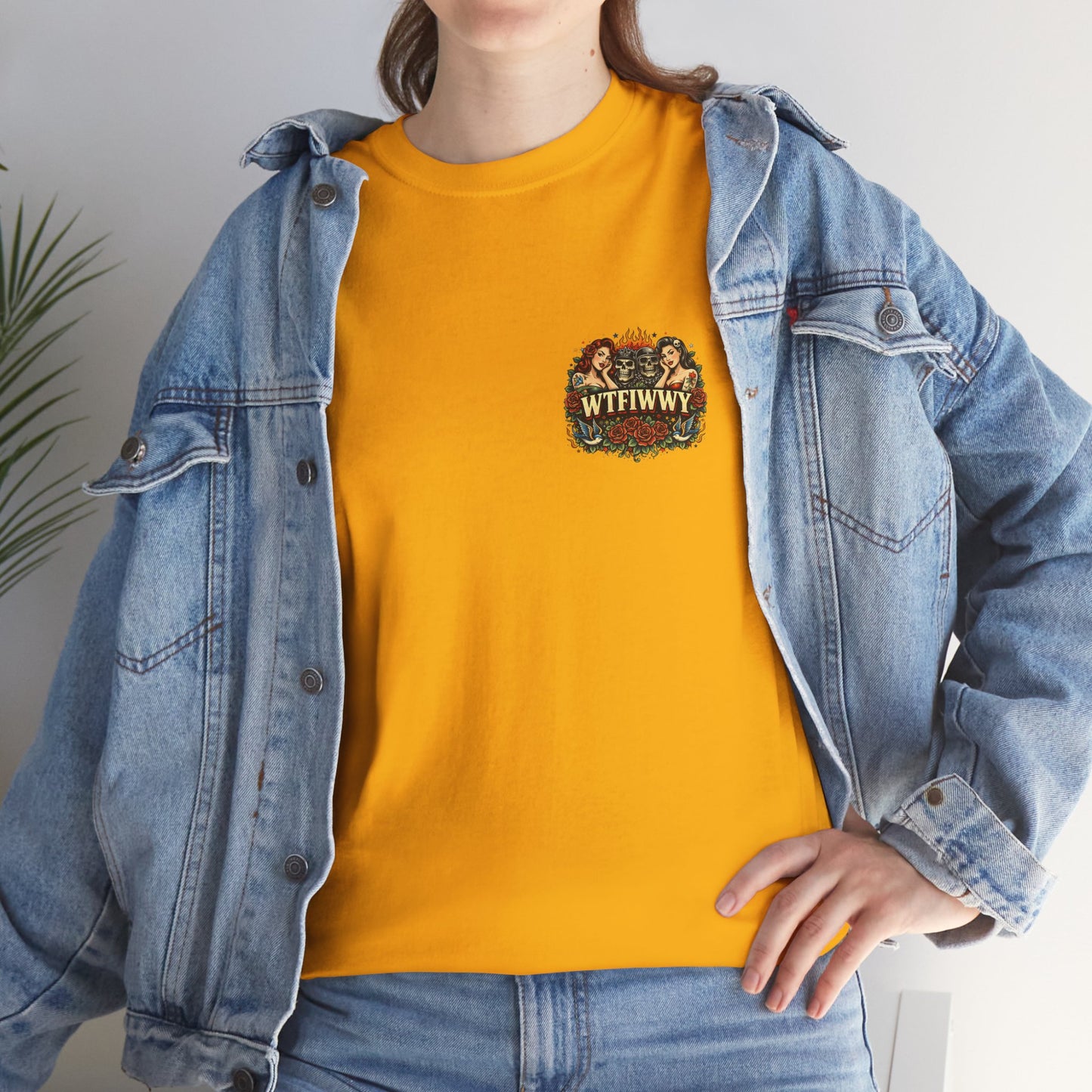 What the F**k Is Wrong With You? Graphic Tee — Retro Tattoo Skull & Pinup T-Shirt