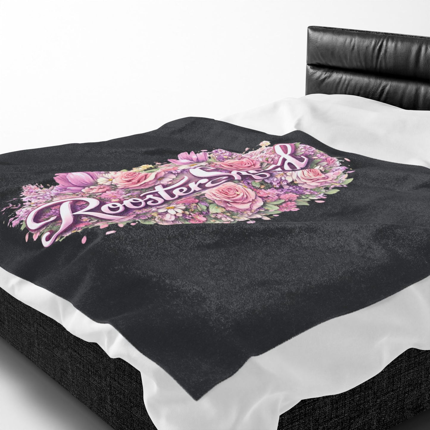 Rooster Squad Floral Velveteen Plush Blanket
