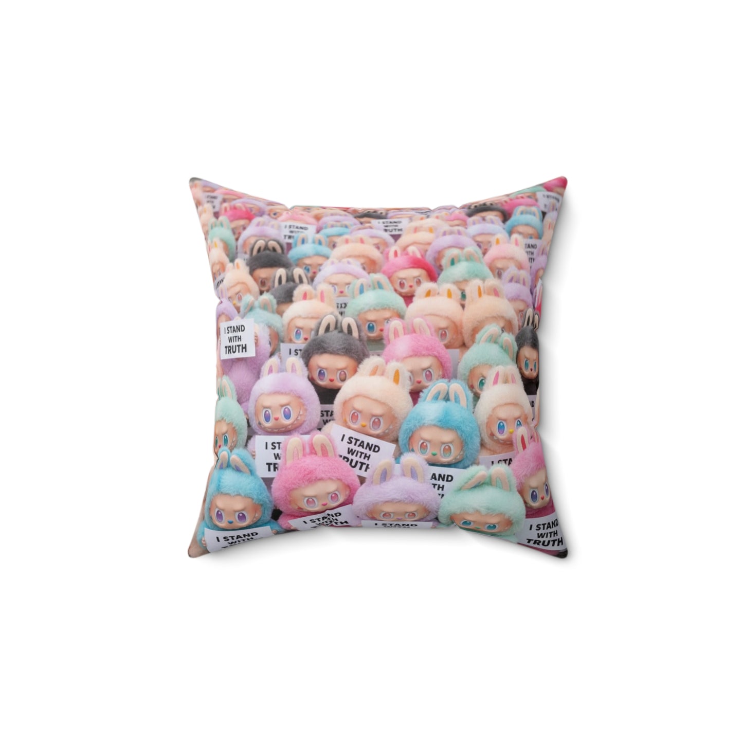 Cute LABUBU Decorative Pillow — "I Stand With Truth"