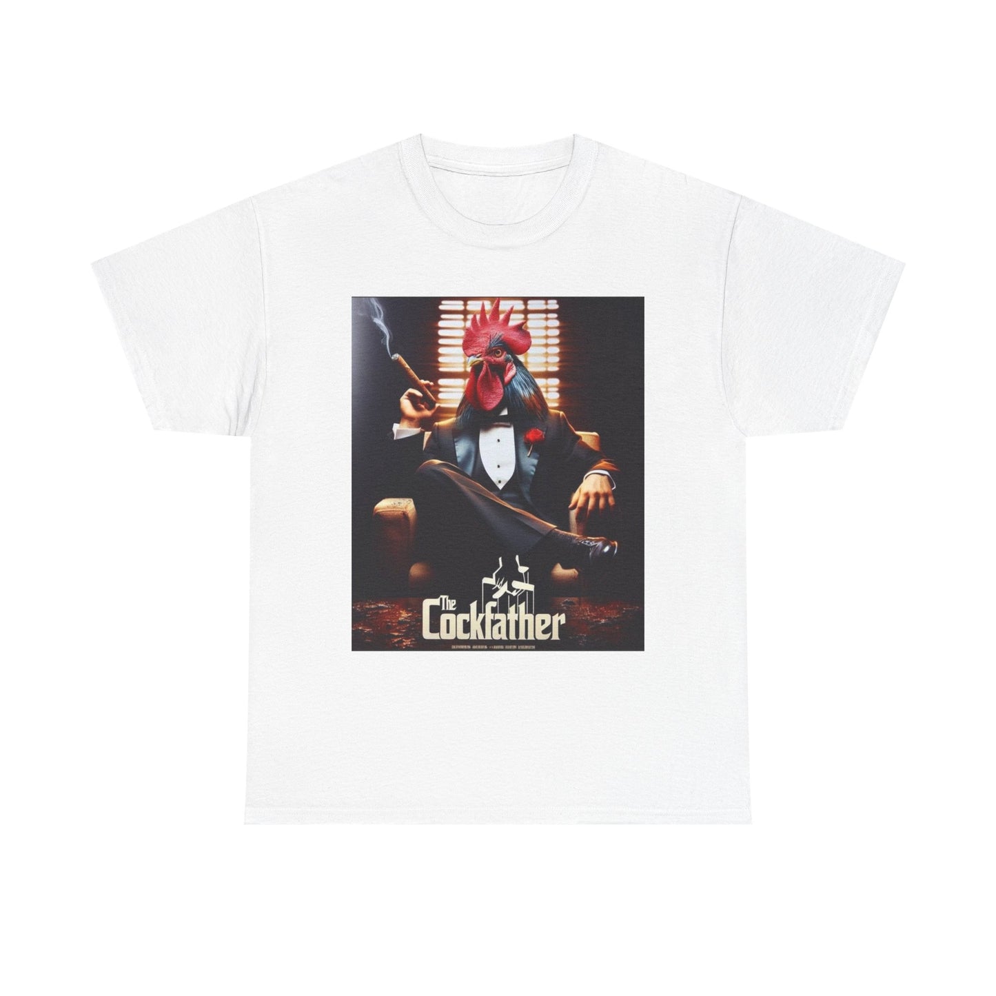 Cockfather Graphic Tee — Funny Rooster Mafia T-Shirt
