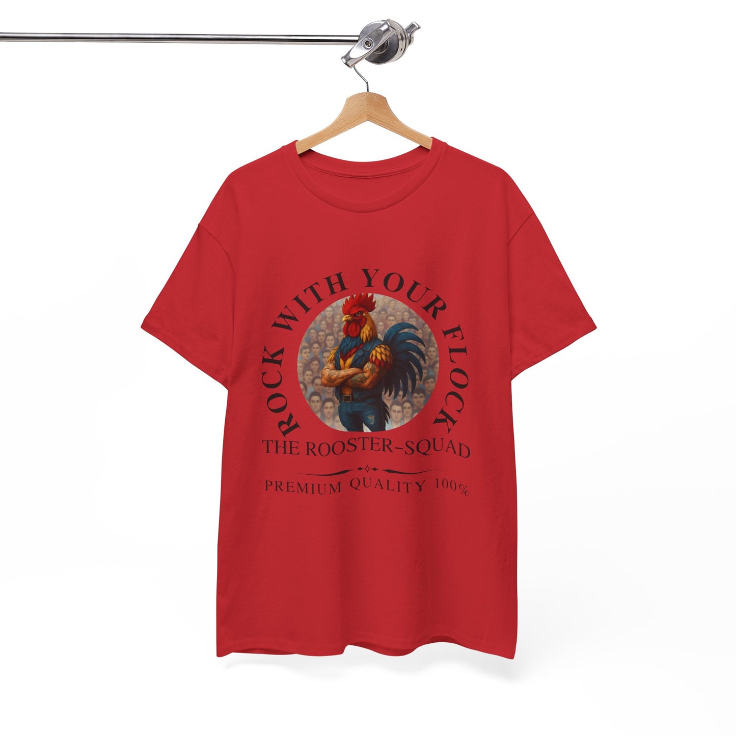 Rooster Squad Tee — "Rock With Your Flock" Vintage Rooster Graphic T-Shirt