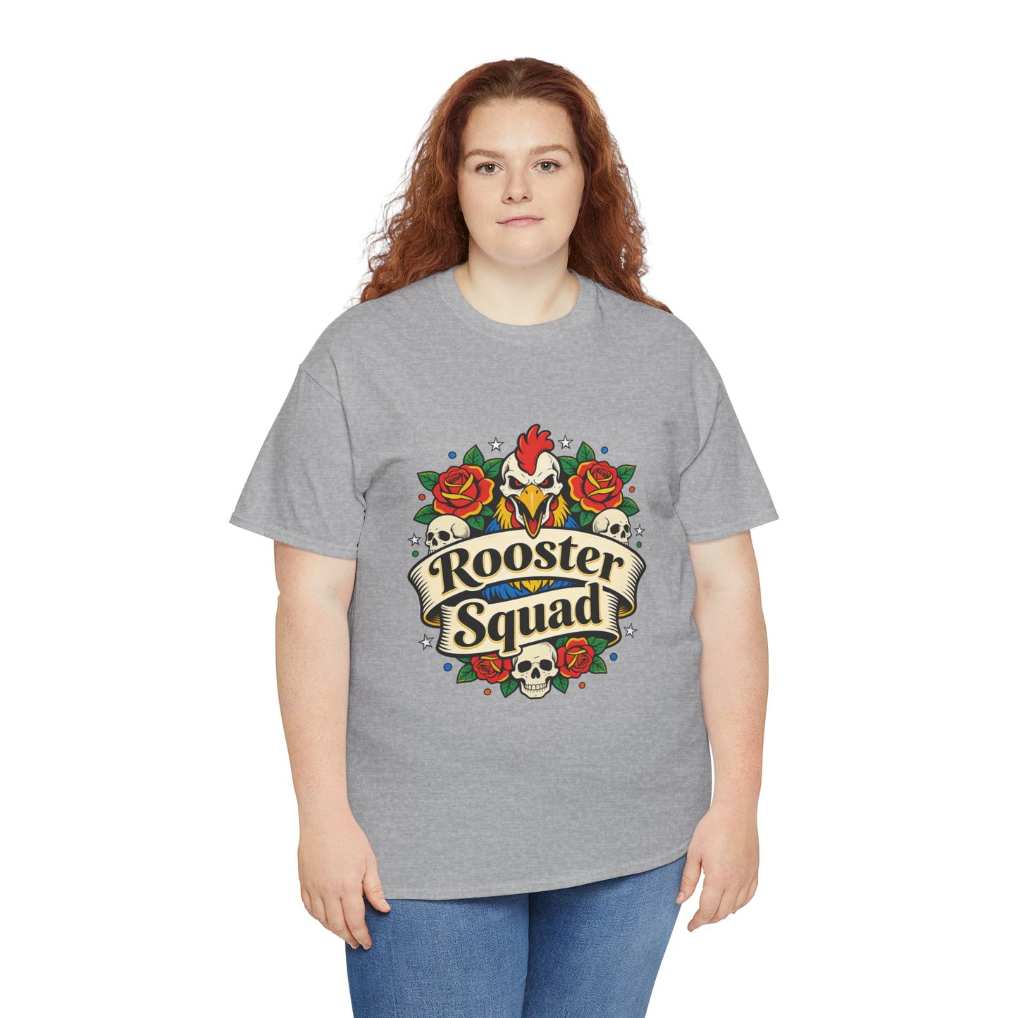 Rooster Squad T-Shirt — Vintage Tattoo Floral Rooster Tee