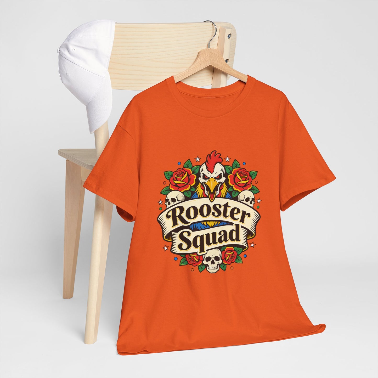 Rooster Squad T-Shirt — Vintage Tattoo Floral Rooster Tee