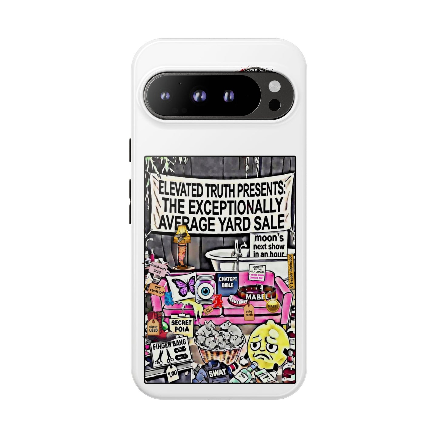 Phone Case — 'Elevated Truth Presents: The Exceptionally Average Yard Sale' Illustrated Design