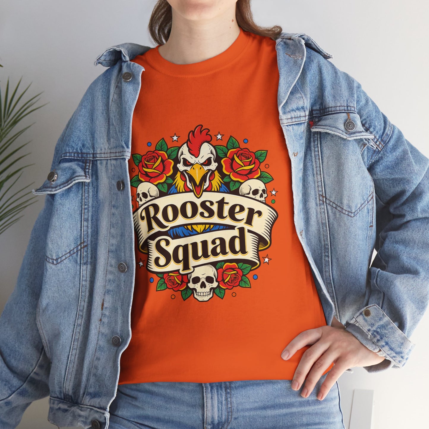 Rooster Squad T-Shirt — Vintage Tattoo Floral Rooster Tee