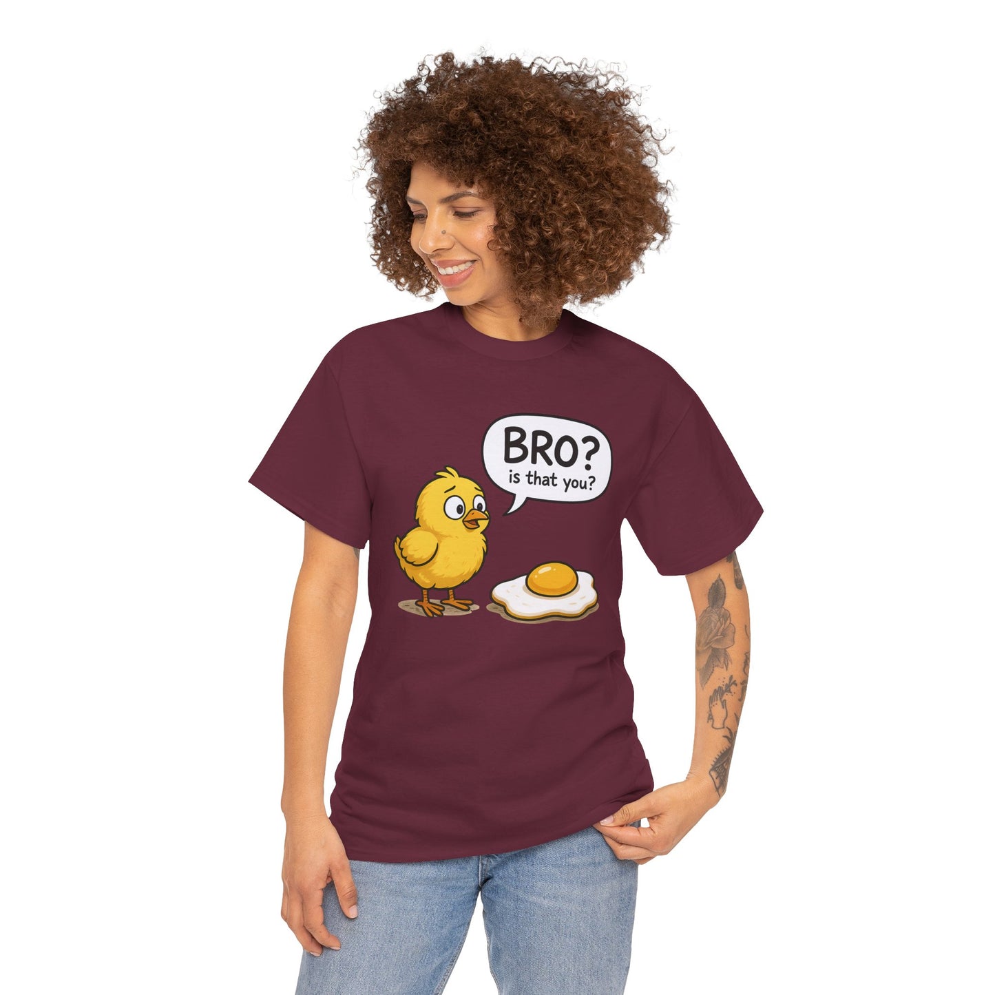 Funny Chick and Egg T‑Shirt — "Bro? Is That You?" Cute Novelty Tee