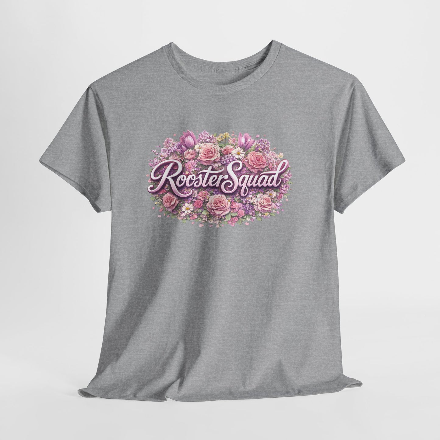 Rooster Squad Floral Tee — Vintage Pink Floral Graphic Shirt