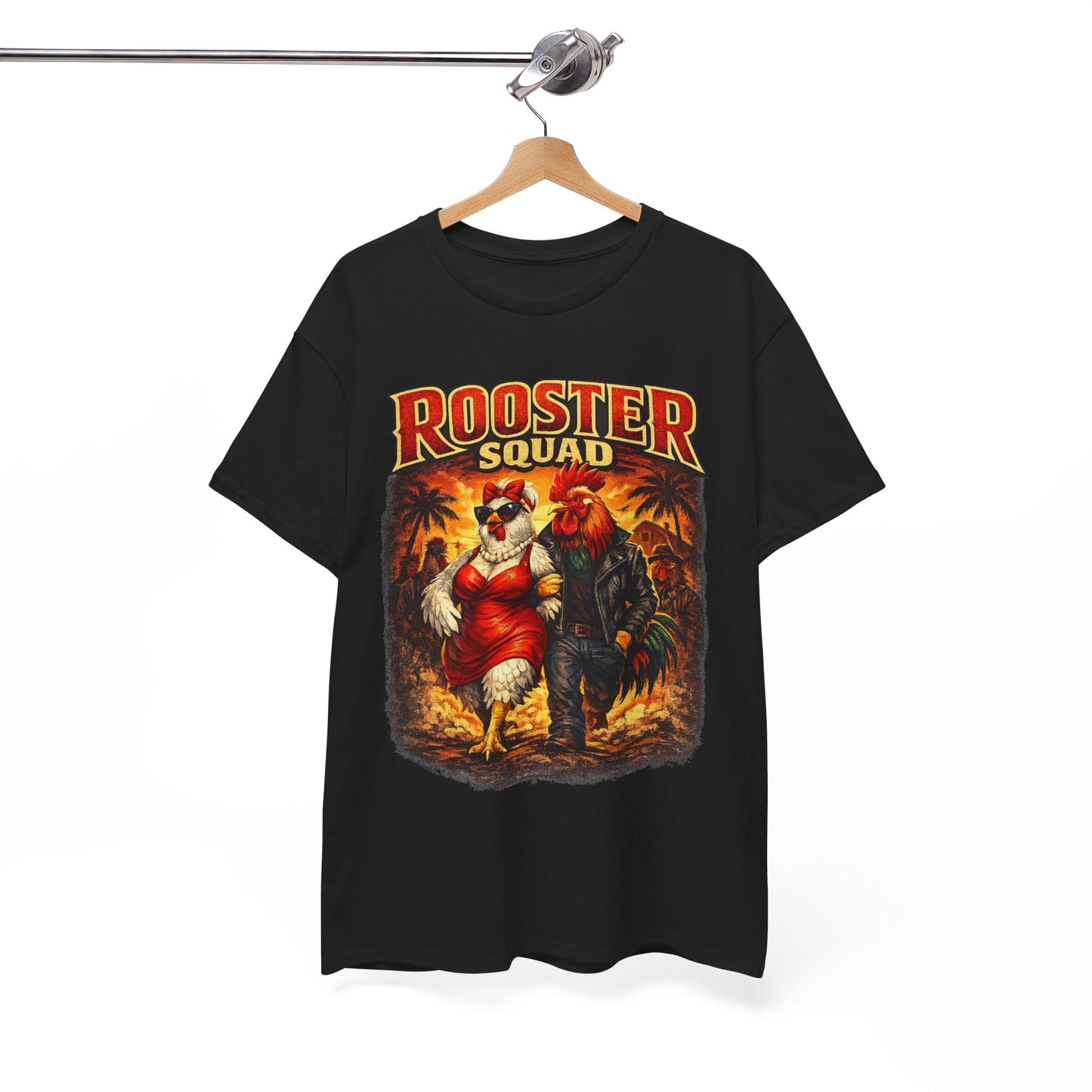 BIG ROOSTER ENERGY: Rooster Squad Vintage Graphic Tee – Retro Tropical Rooster Couple Shirt