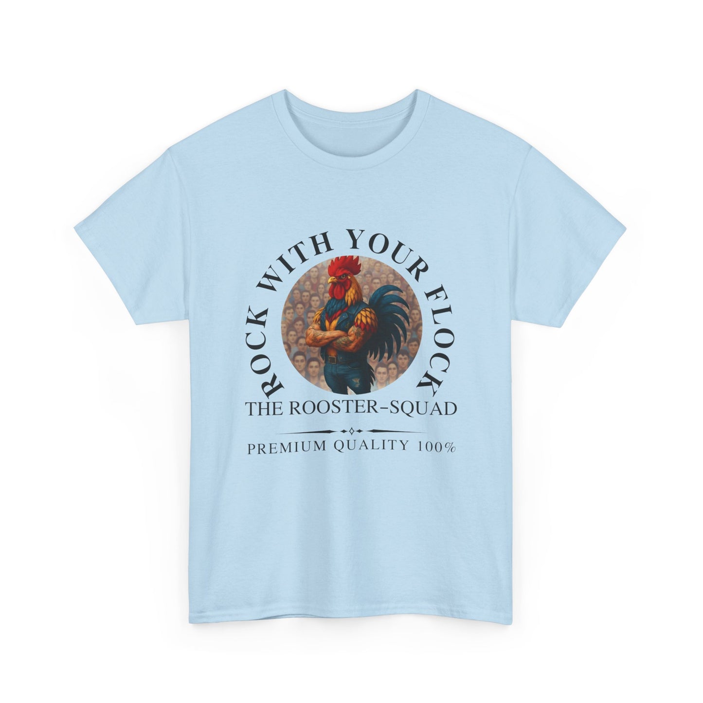 Rooster Squad Tee — "Rock With Your Flock" Vintage Rooster Graphic T-Shirt