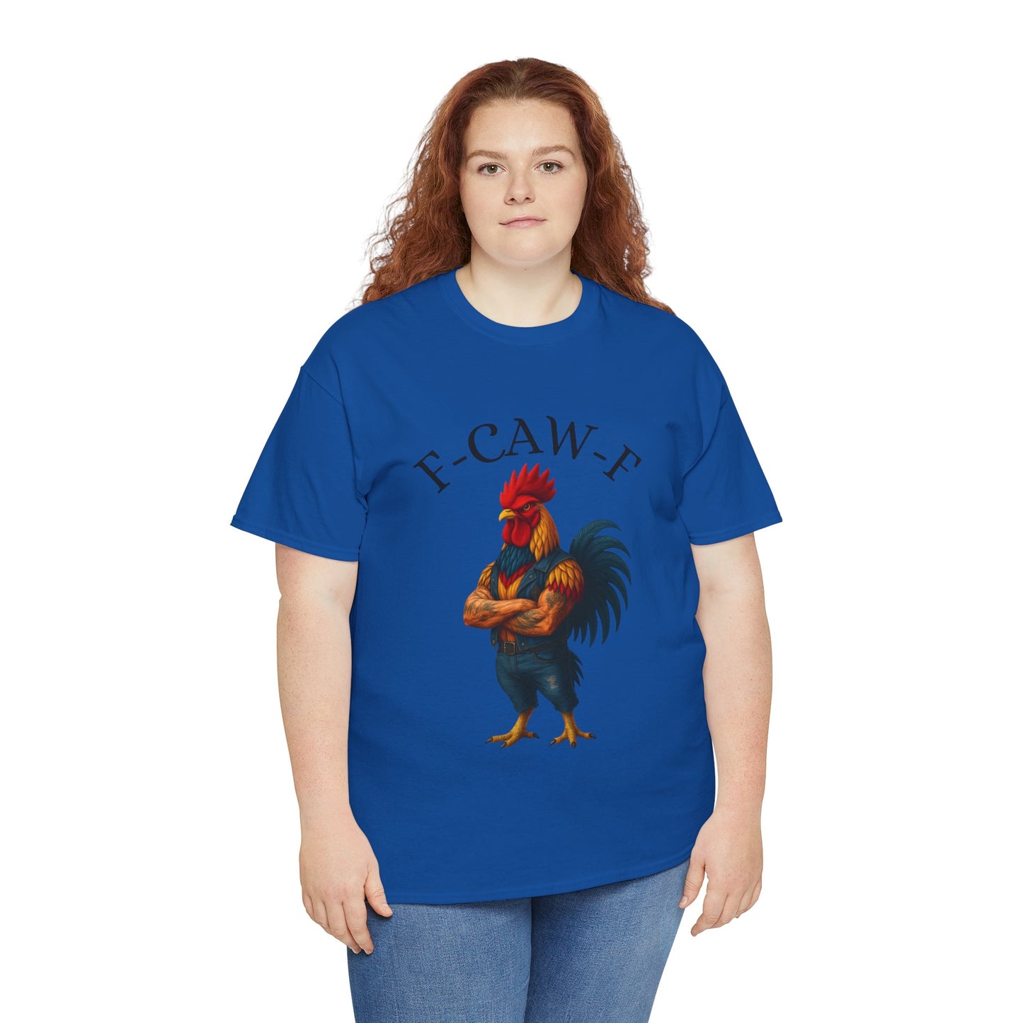 F-CAW-F Rooster Graphic Tee — Funny Rooster Illustration Shirt