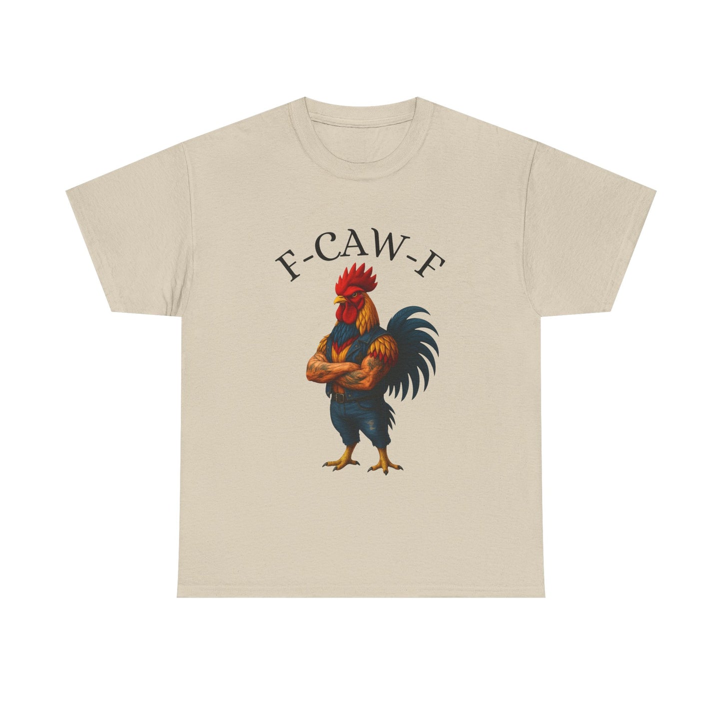 F-CAW-F Rooster Graphic Tee — Funny Rooster Illustration Shirt