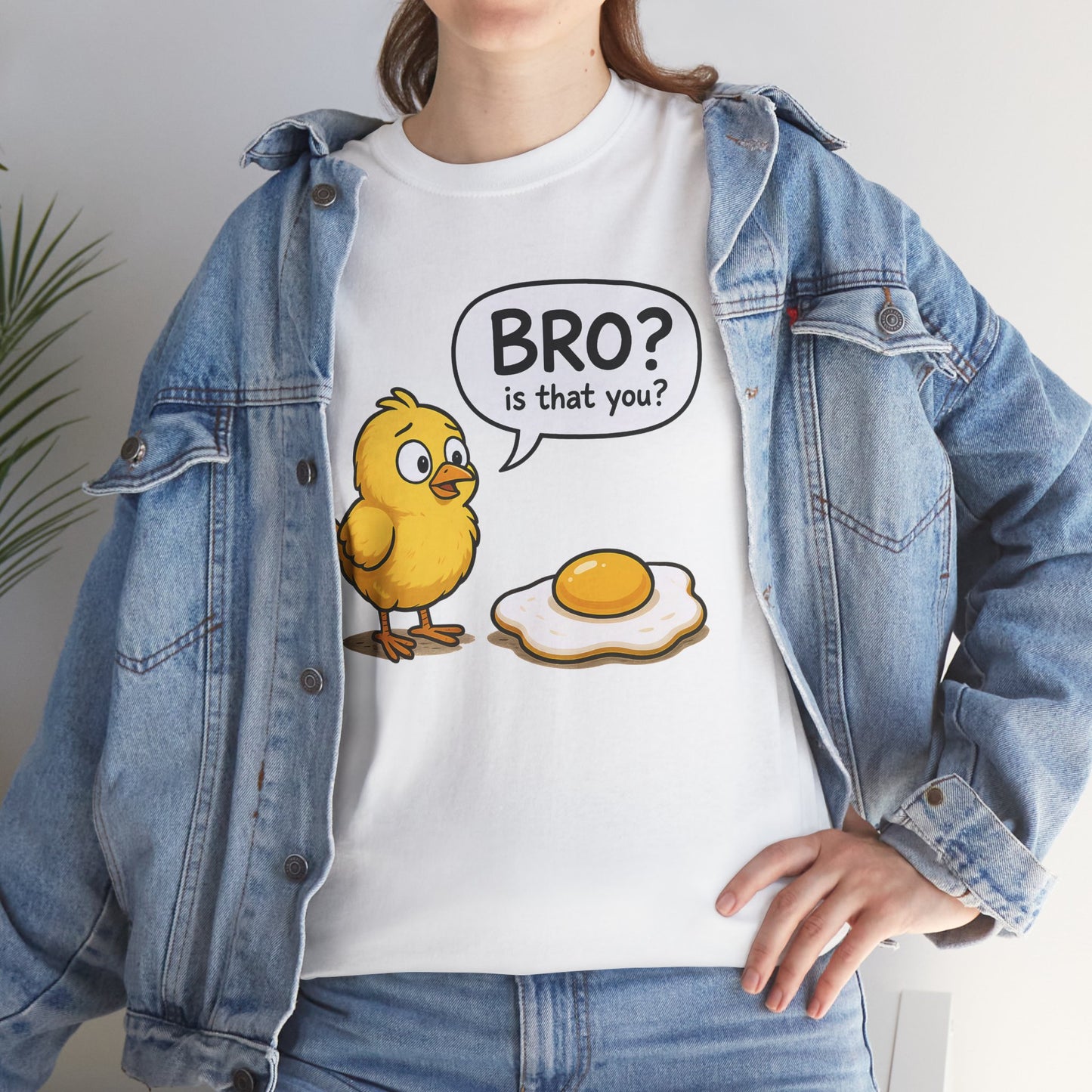 Funny Chick and Egg T‑Shirt — "Bro? Is That You?" Cute Novelty Tee
