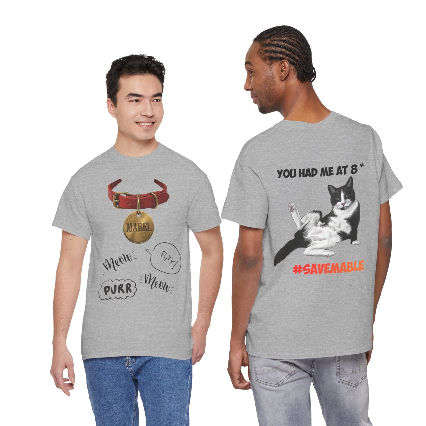 #SAVEMABEL "YOU had me at 8" Funny Cat T‑Shirt for Cat Lovers