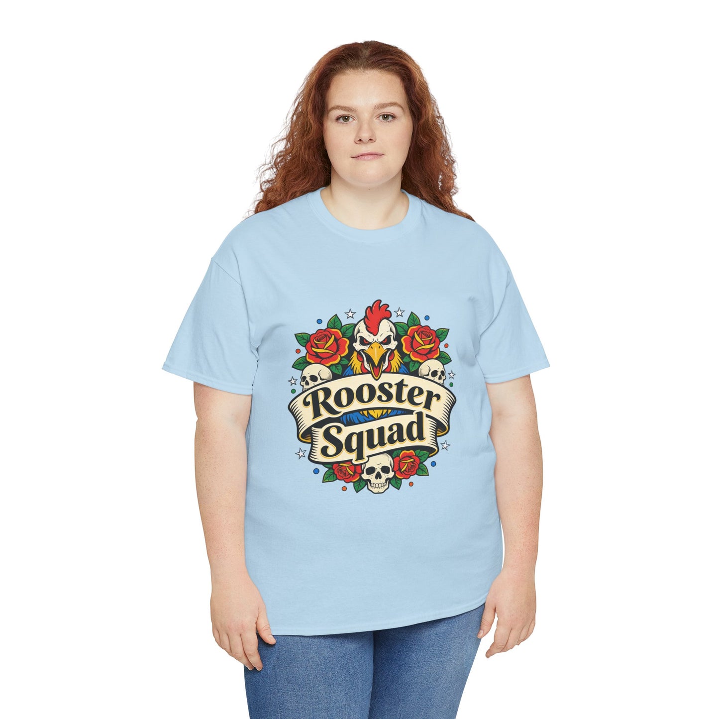 Rooster Squad T-Shirt — Vintage Tattoo Floral Rooster Tee