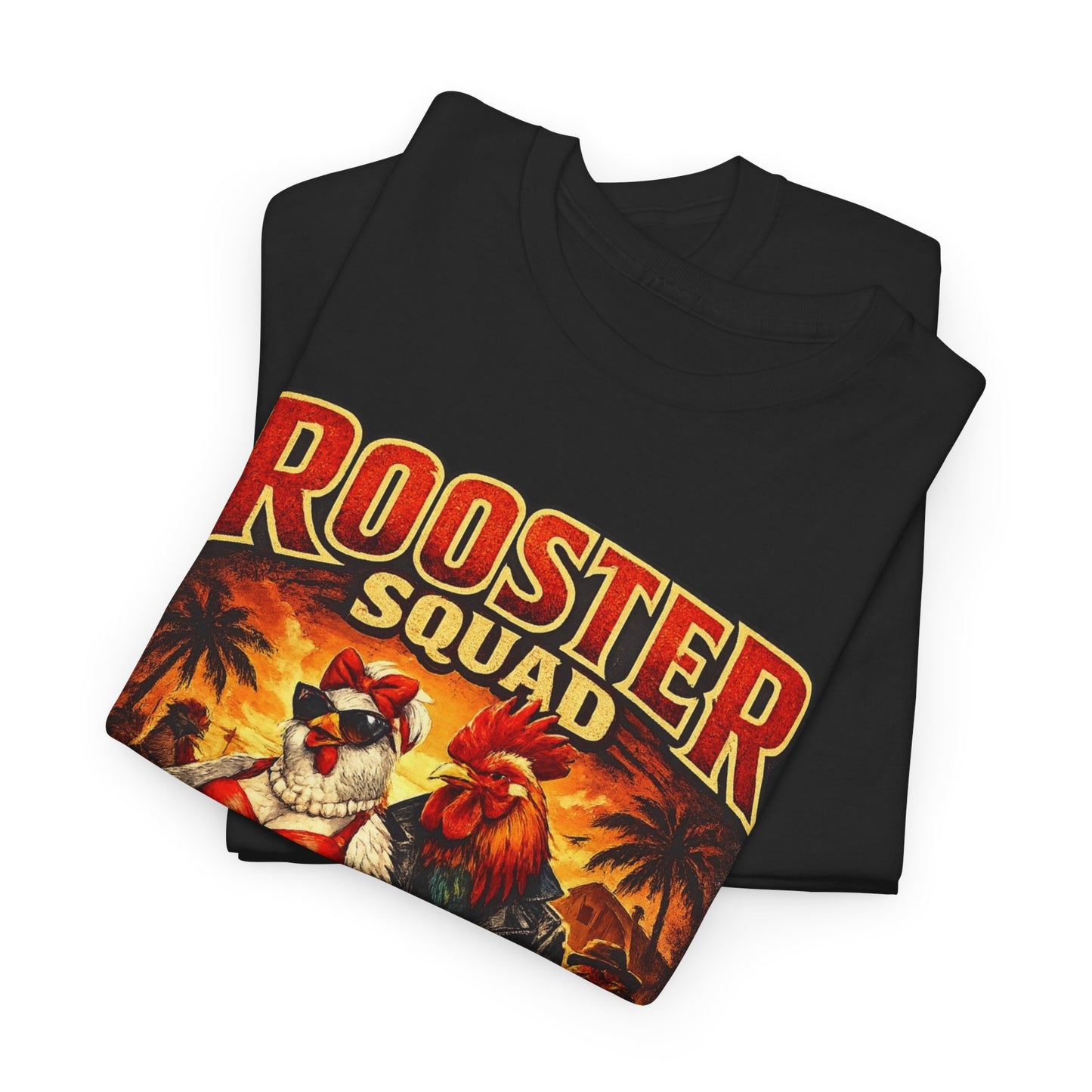 BIG ROOSTER ENERGY: Rooster Squad Vintage Graphic Tee – Retro Tropical Rooster Couple Shirt