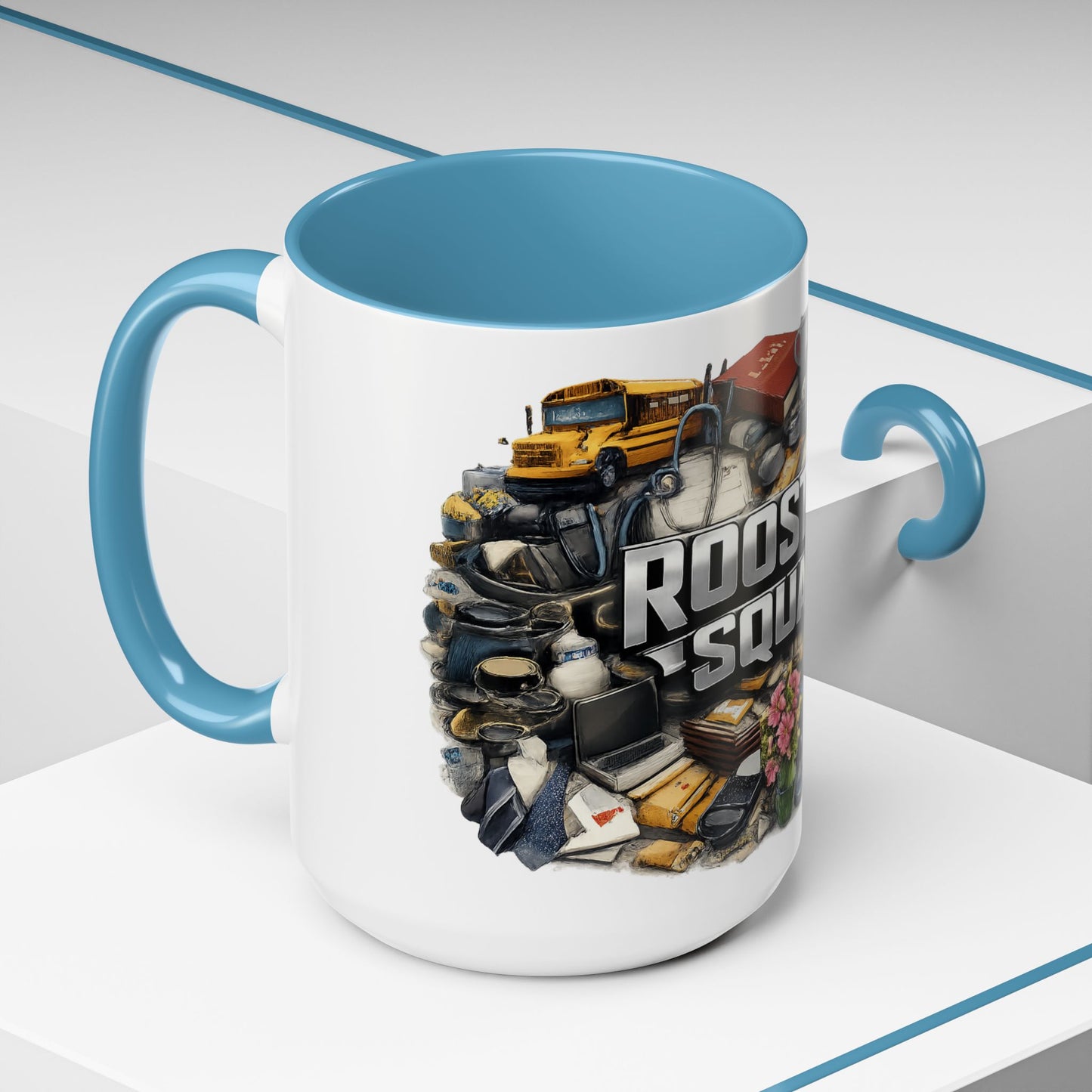Rooster Squad Accent Coffee Mug — 'Rooster Squad, Loud and Proud' Bright Ceramic Mug