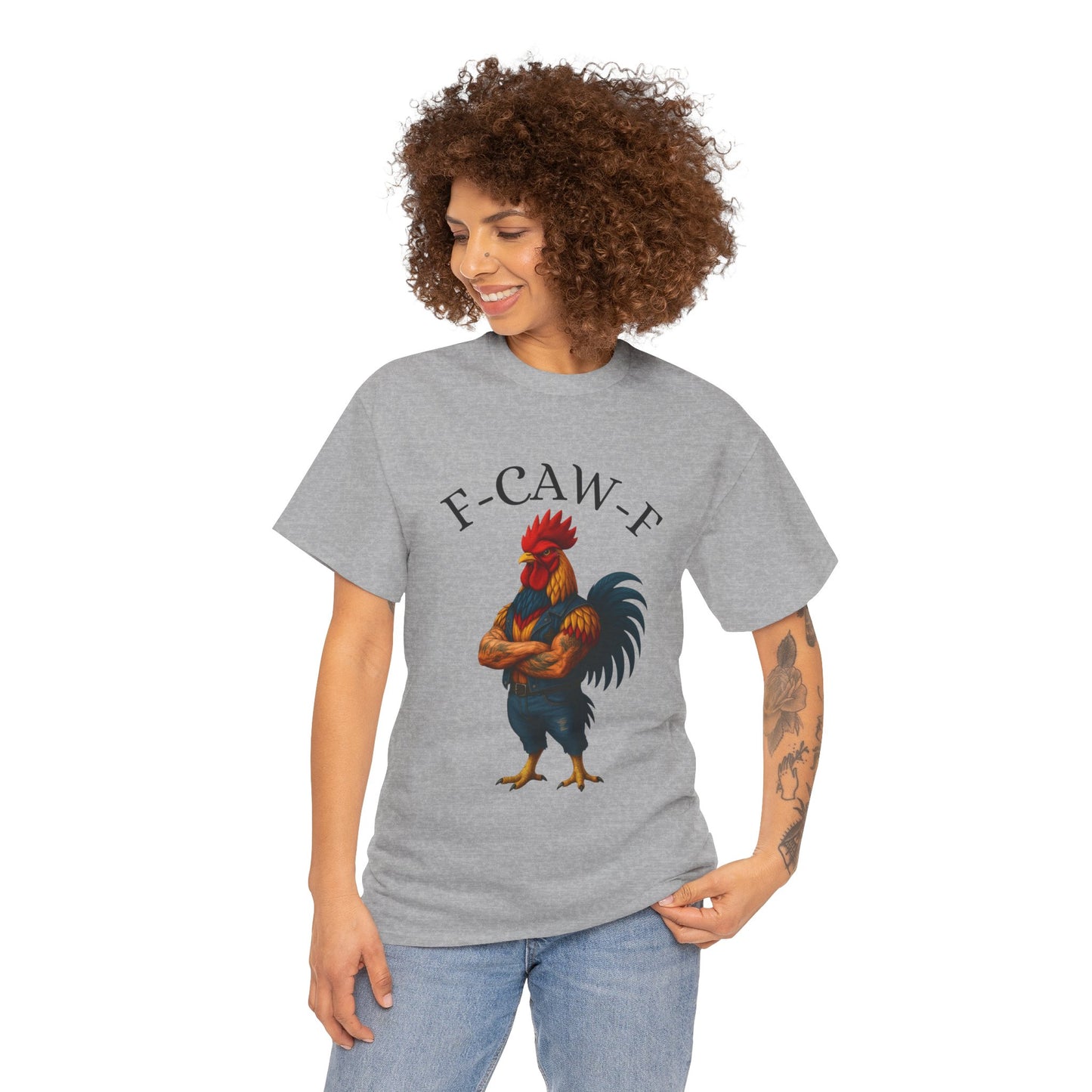 F-CAW-F Rooster Graphic Tee — Funny Rooster Illustration Shirt