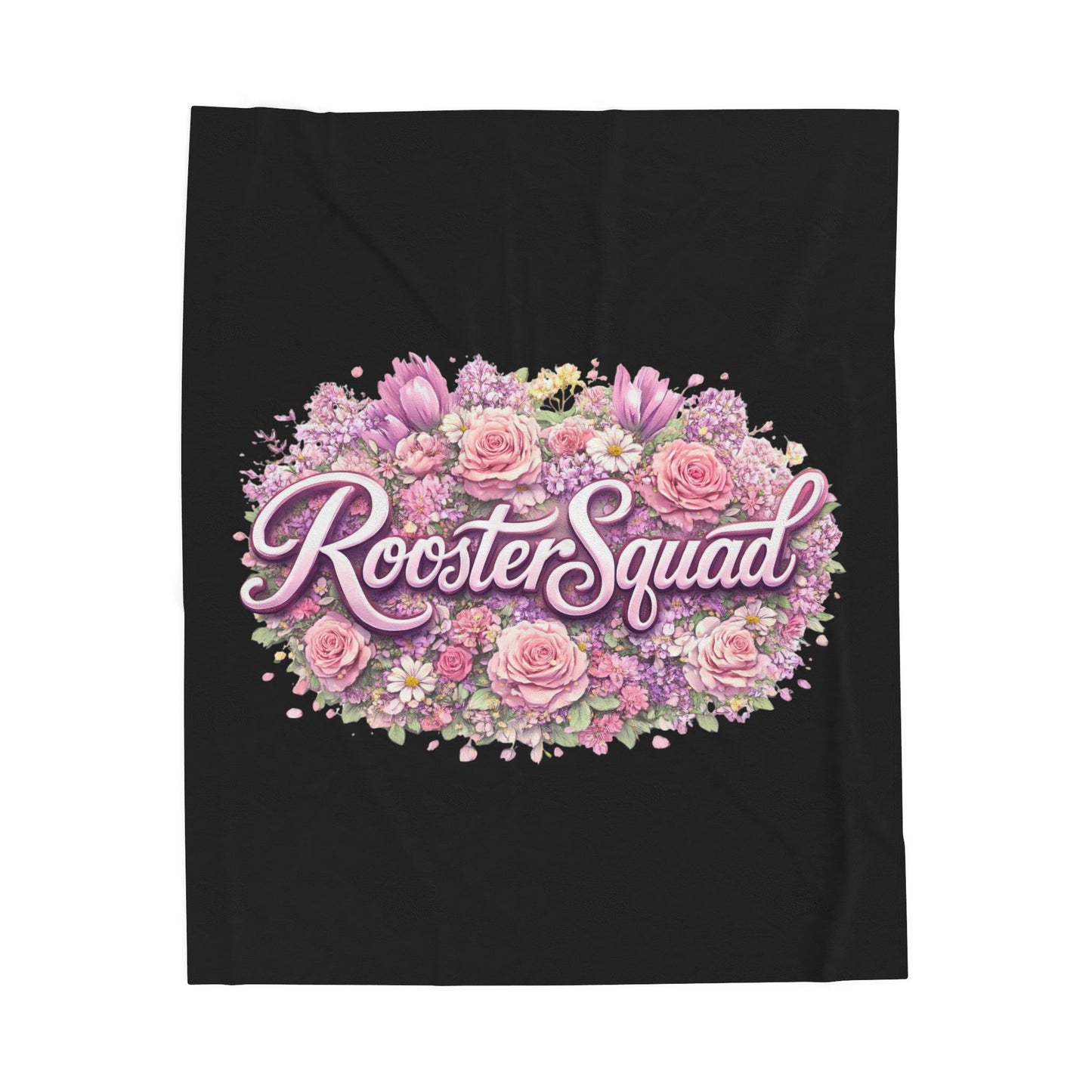 Rooster Squad Floral Velveteen Plush Blanket