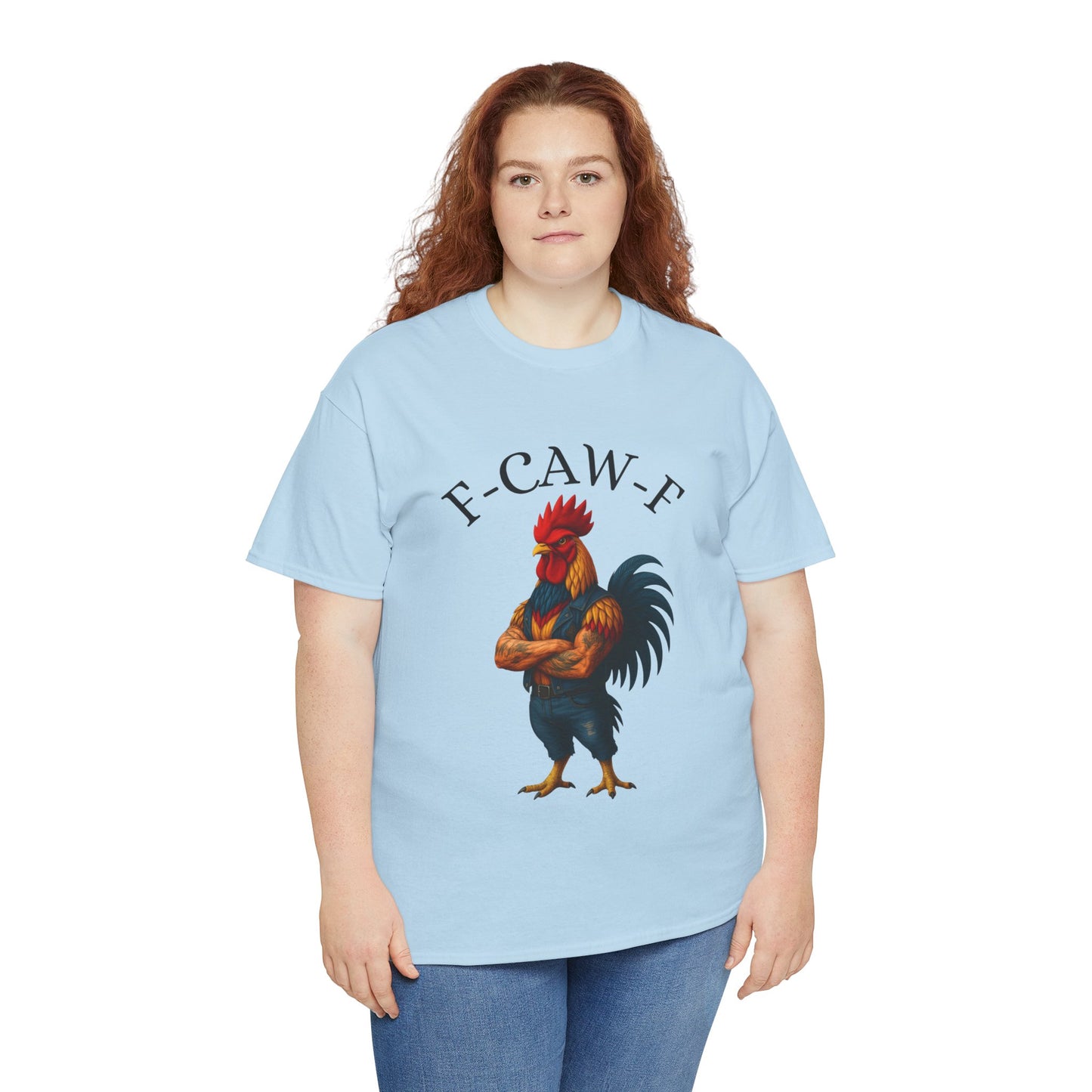 F-CAW-F Rooster Graphic Tee — Funny Rooster Illustration Shirt