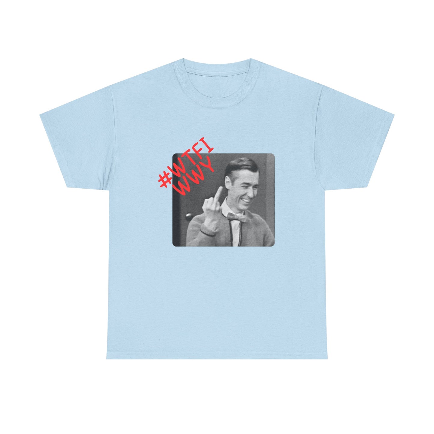 WTFIWWY Vintage Mr. Rodger Flip Tee — Retro Graphic T-Shirt