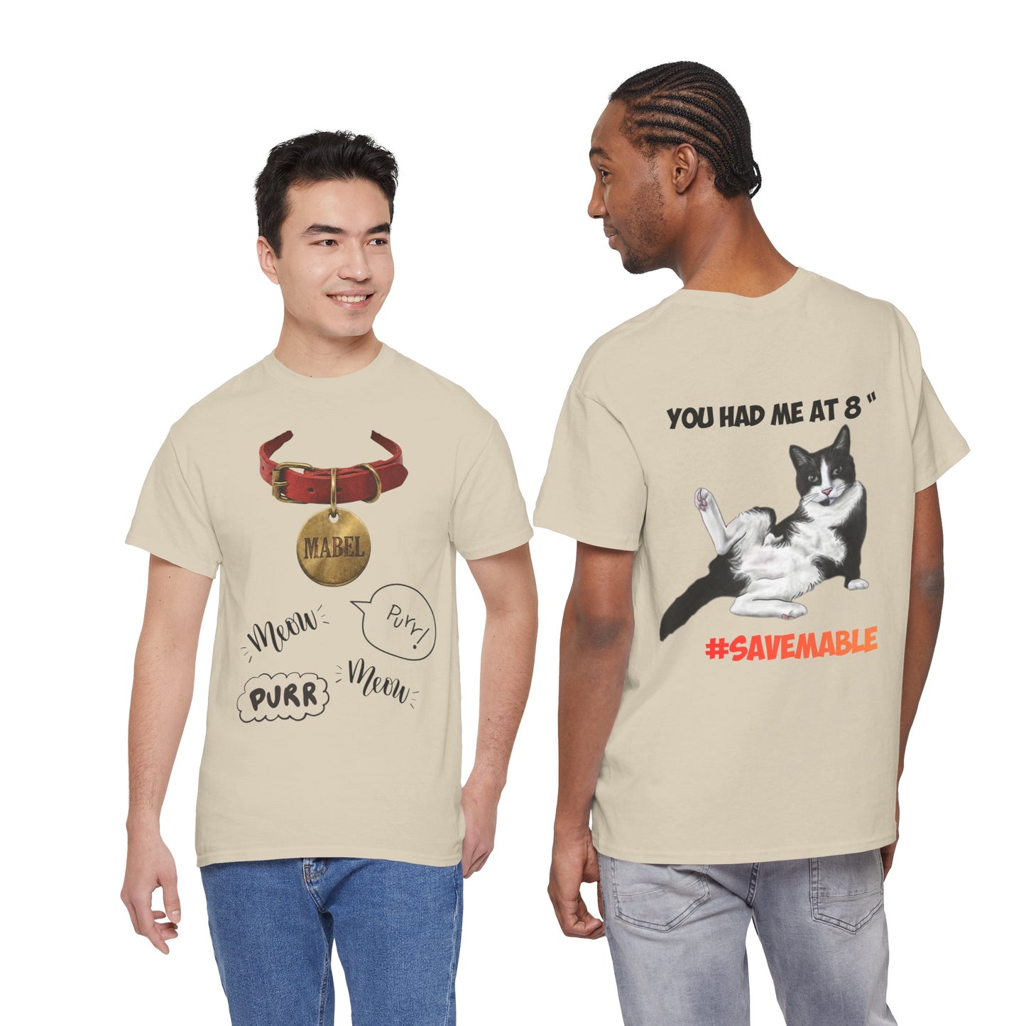 #SAVEMABEL "YOU had me at 8" Funny Cat T‑Shirt for Cat Lovers