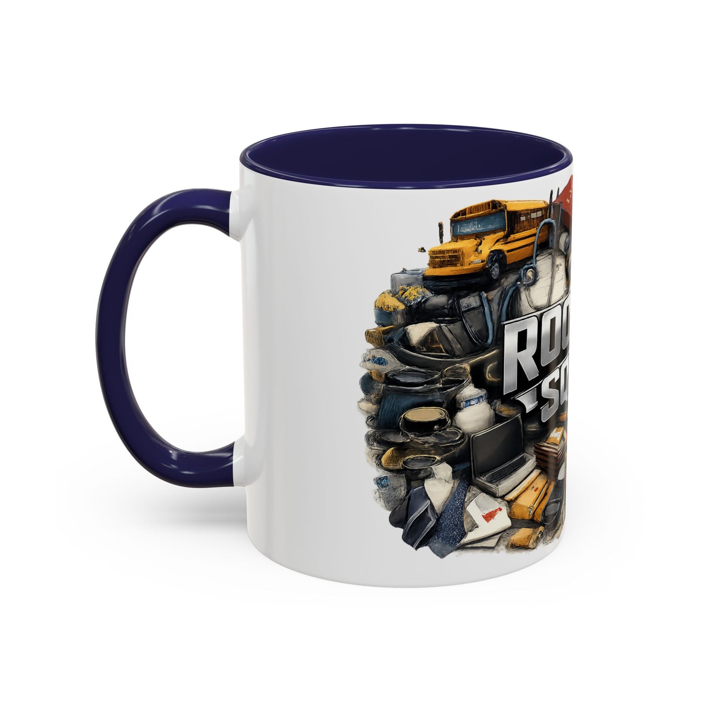 Rooster Squad Accent Coffee Mug — 'Rooster Squad, Loud and Proud' Bright Ceramic Mug
