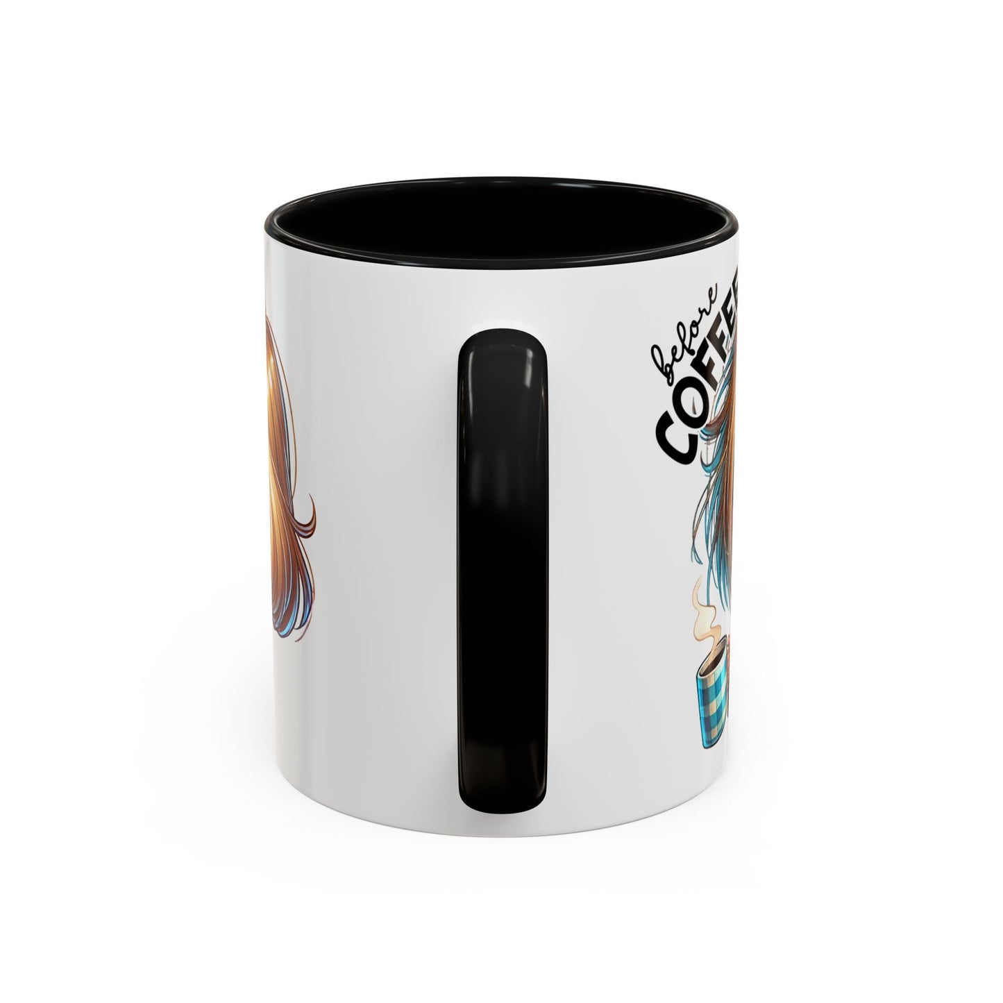 Accent Coffee Mug — Cute Blonde 'Fully Caffeinated' Coffee Lover Gift (11/15 oz)