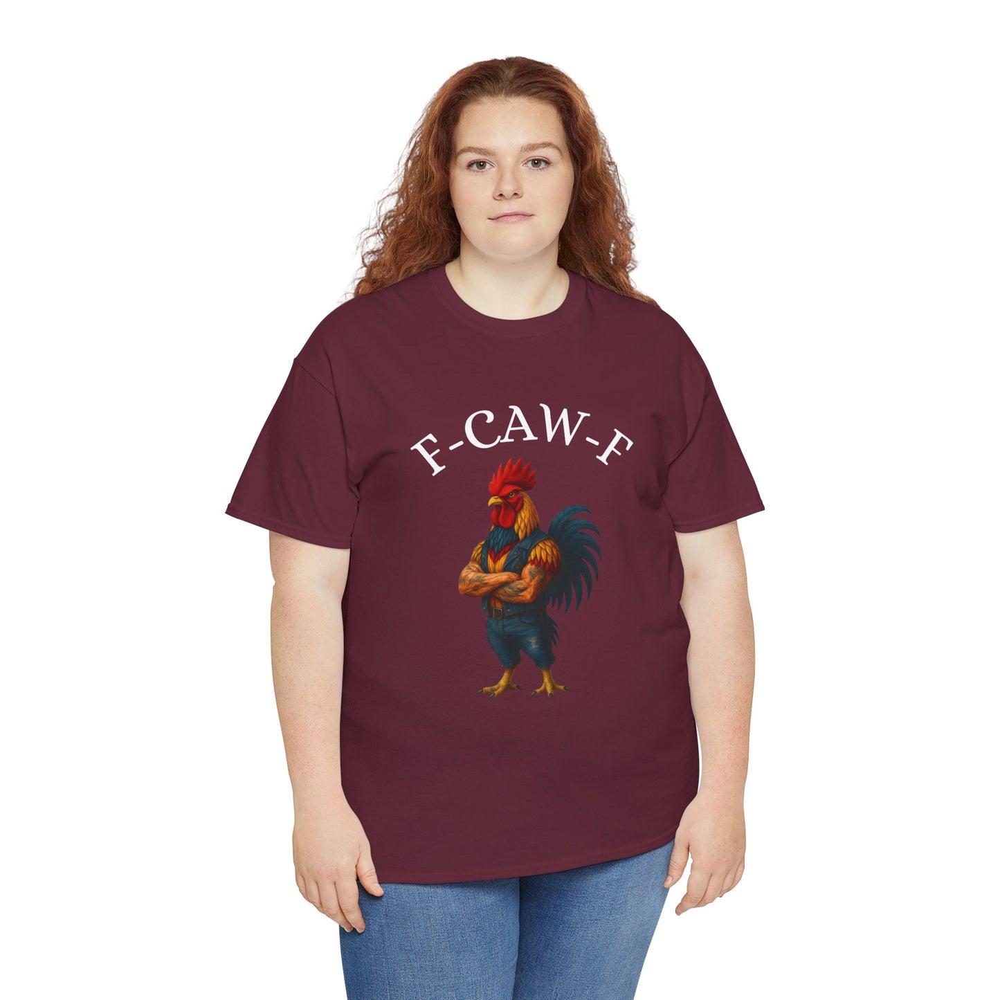 F-CAW-F Rooster Graphic Tee — Funny Brawny Rooster Shirt