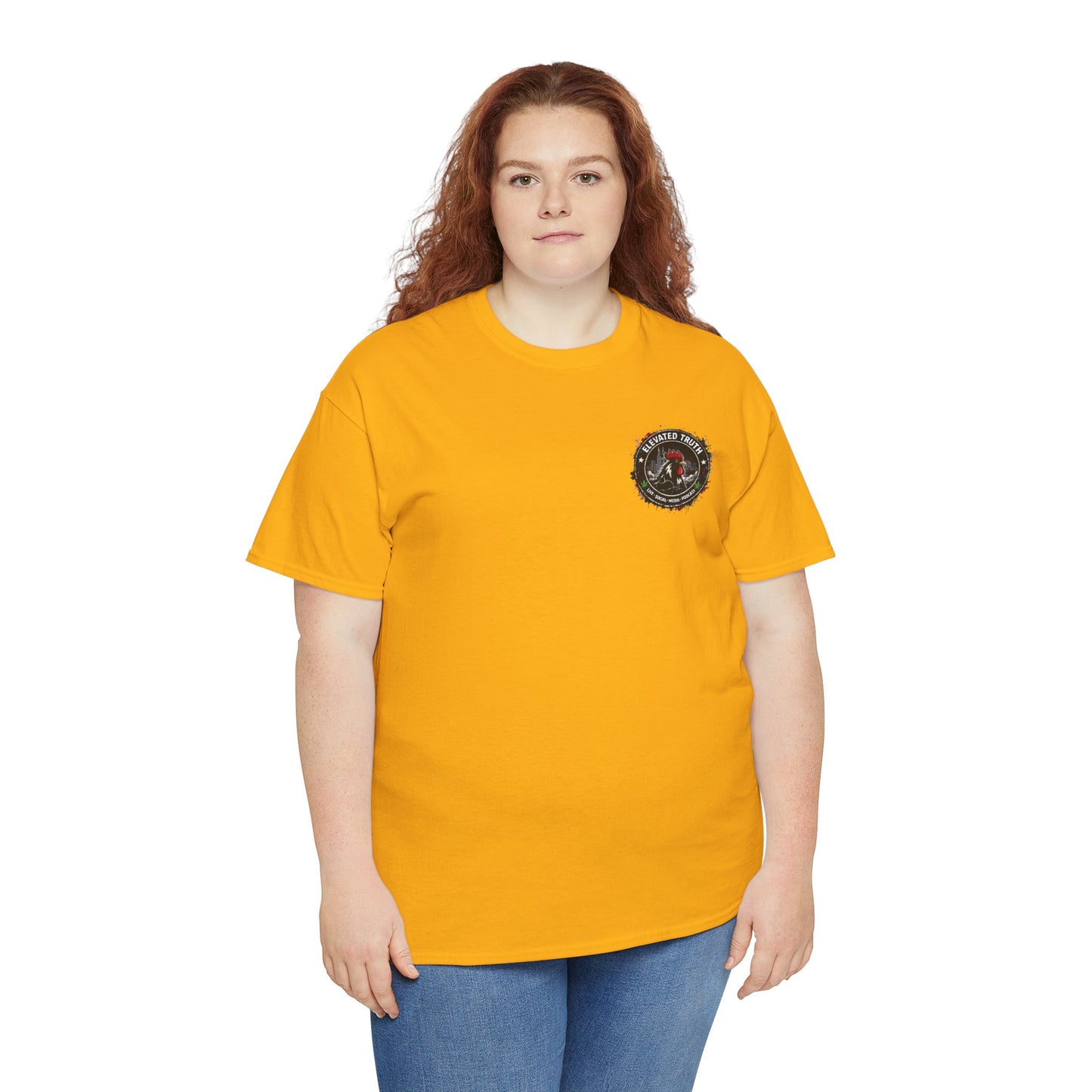 Rooster Squad Graphic Tee — Vintage Firefighter-Style Back Print