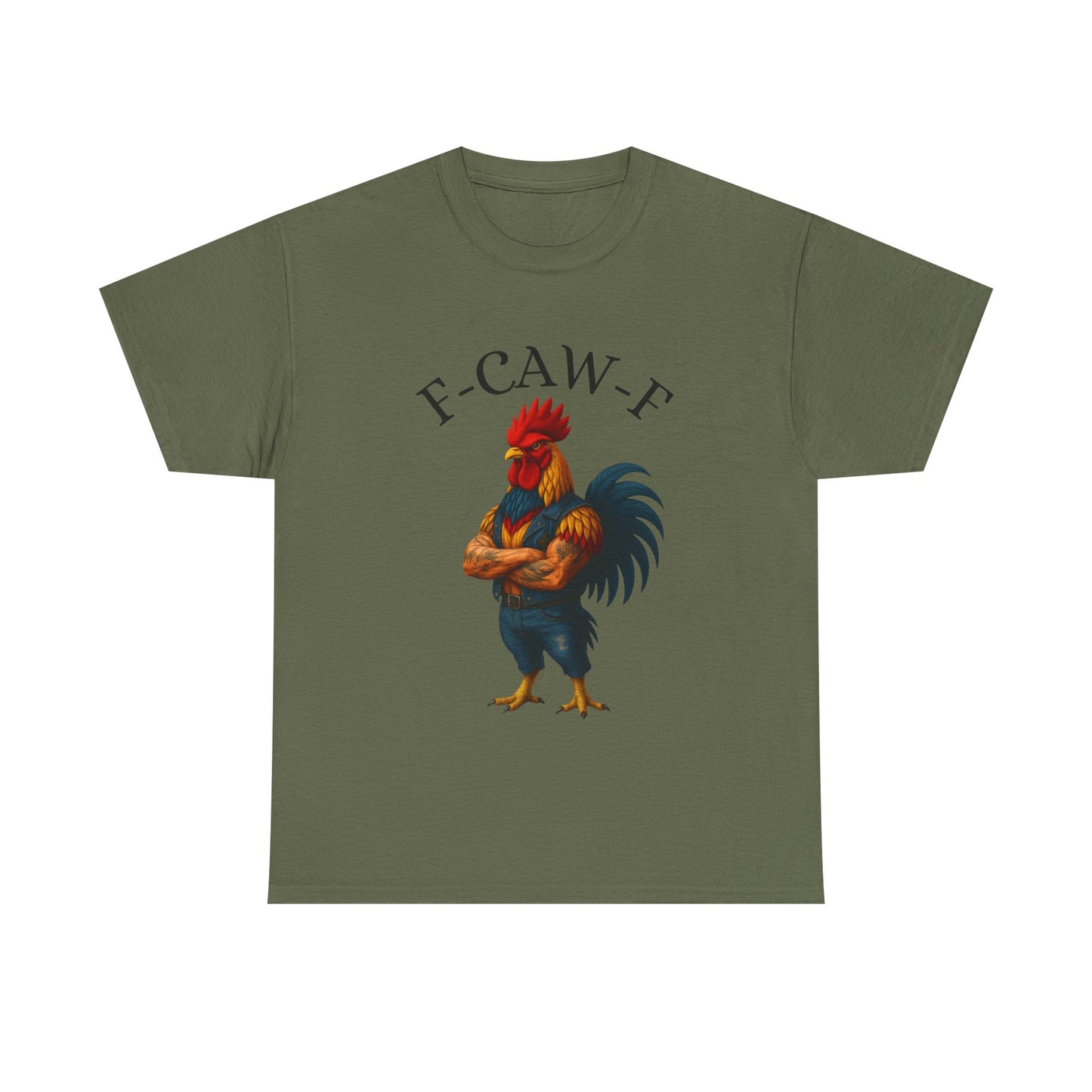 F-CAW-F Rooster Graphic Tee — Funny Rooster Illustration Shirt