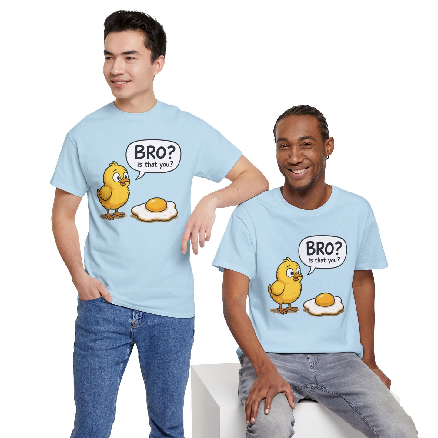 Funny Chick and Egg T‑Shirt — "Bro? Is That You?" Cute Novelty Tee