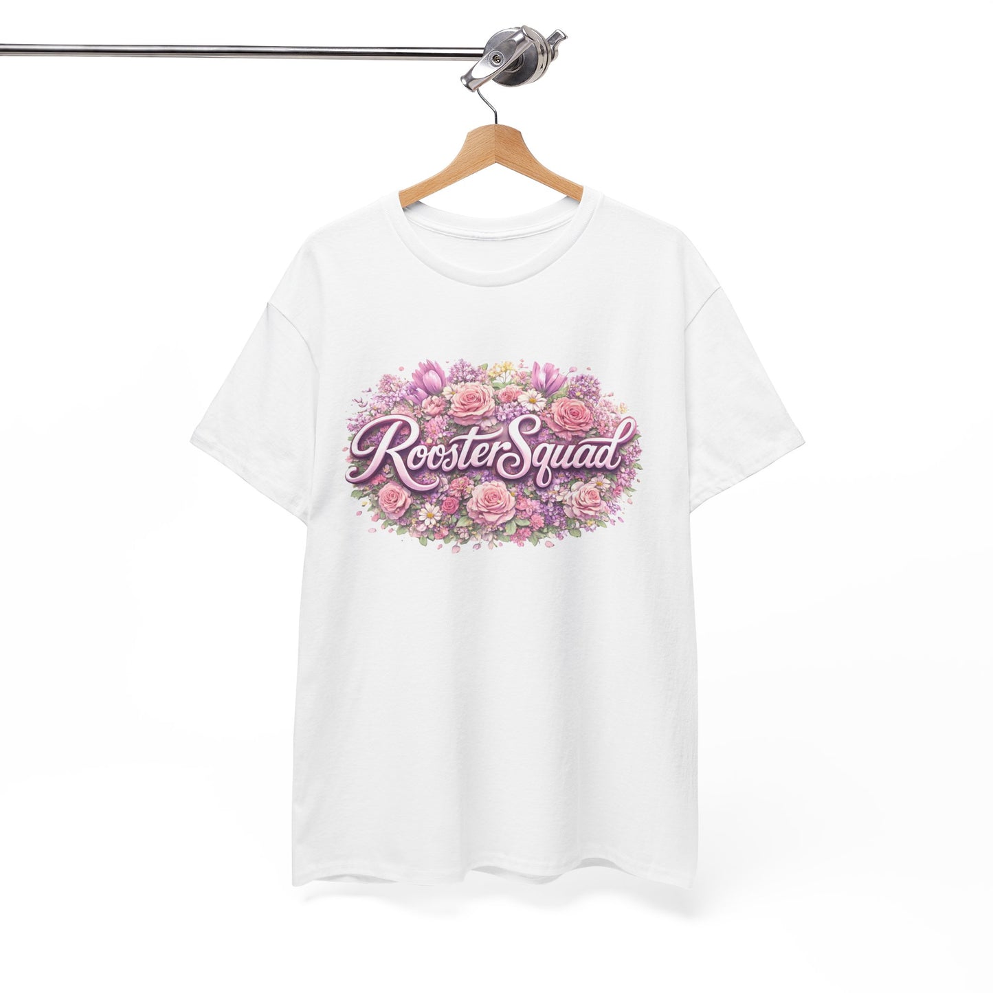 Rooster Squad Floral Tee — Vintage Pink Floral Graphic Shirt
