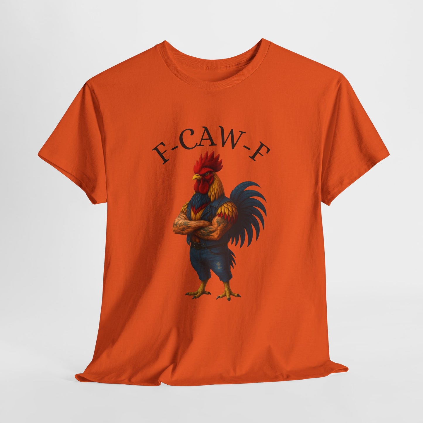 F-CAW-F Rooster Graphic Tee — Funny Rooster Illustration Shirt