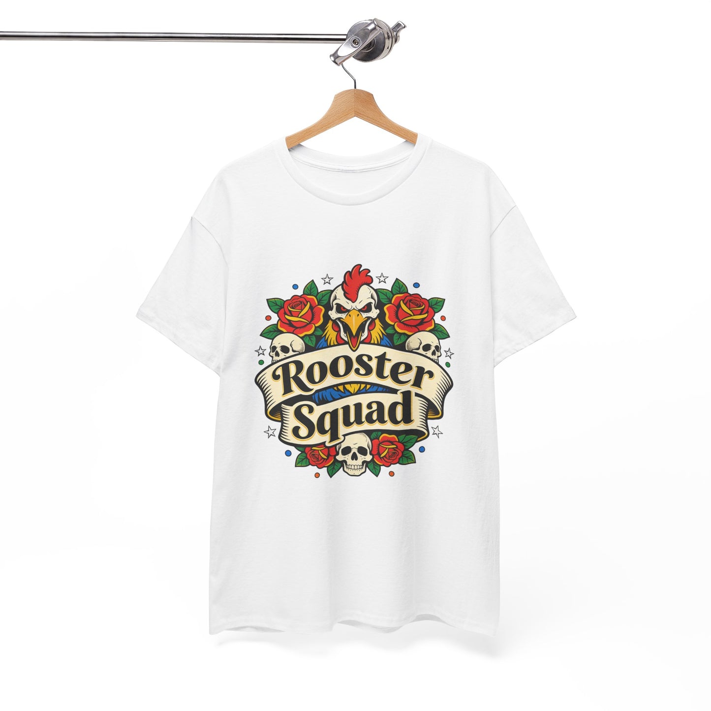 Rooster Squad T-Shirt — Vintage Tattoo Floral Rooster Tee