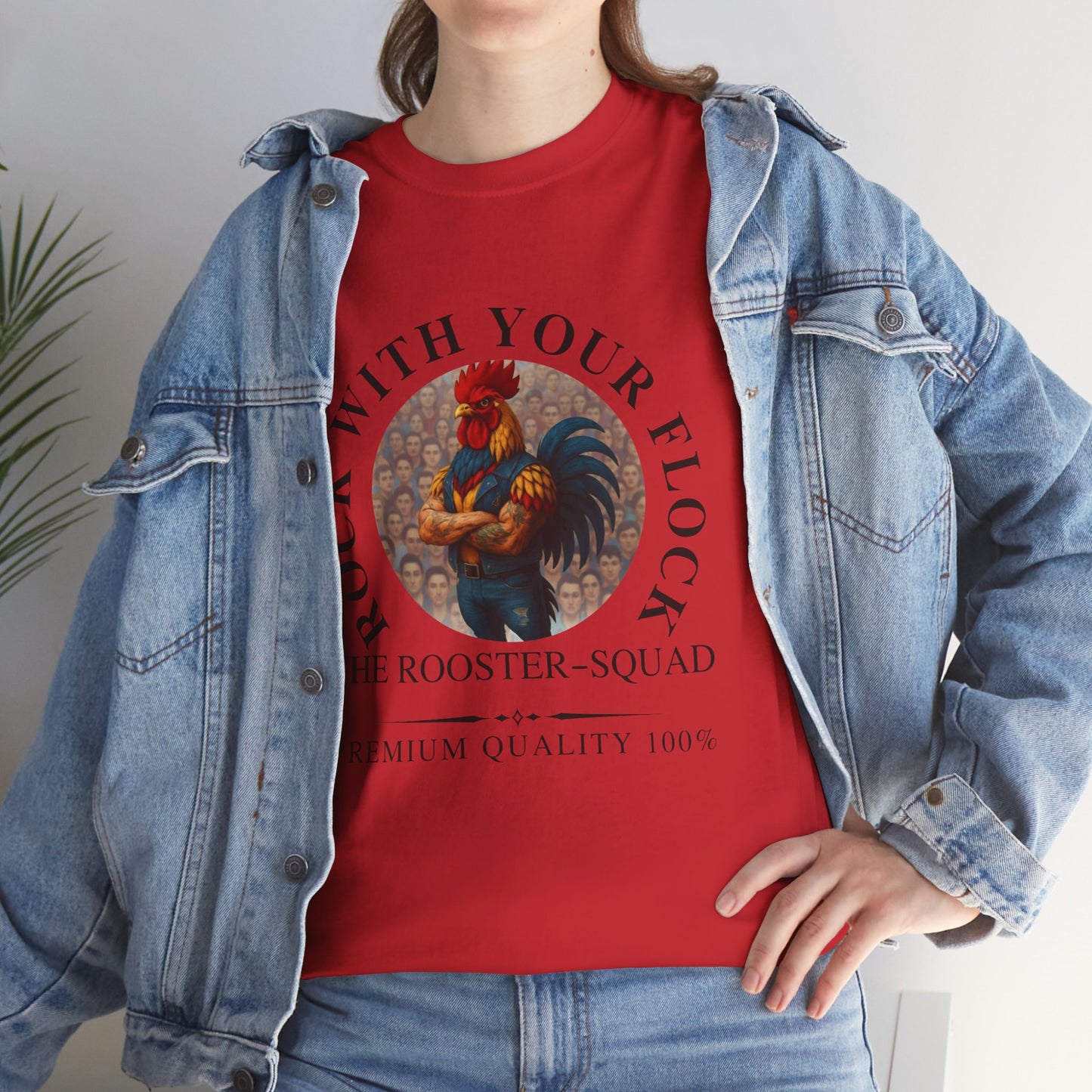 Rooster Squad Tee — "Rock With Your Flock" Vintage Rooster Graphic T-Shirt
