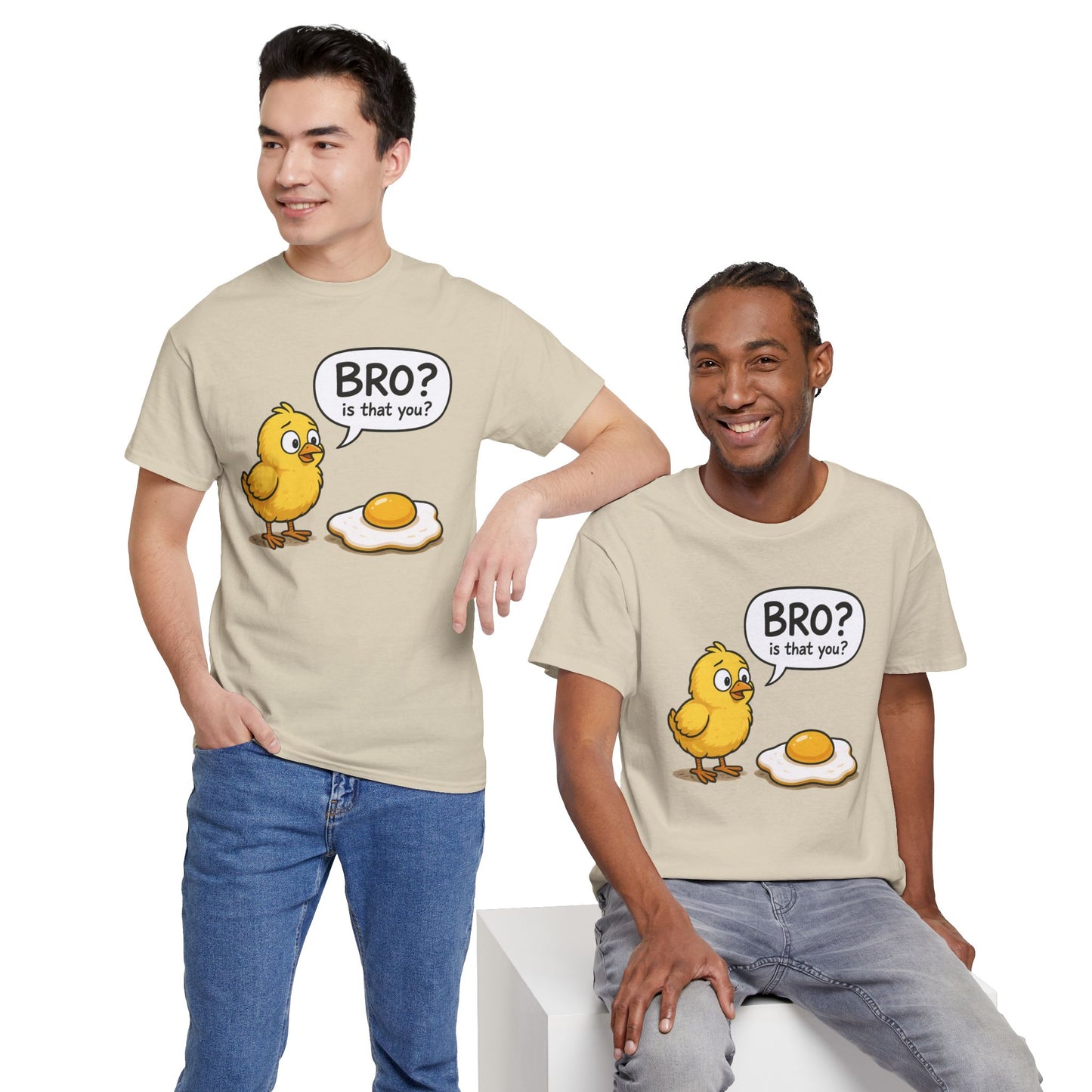 Funny Chick and Egg T‑Shirt — "Bro? Is That You?" Cute Novelty Tee