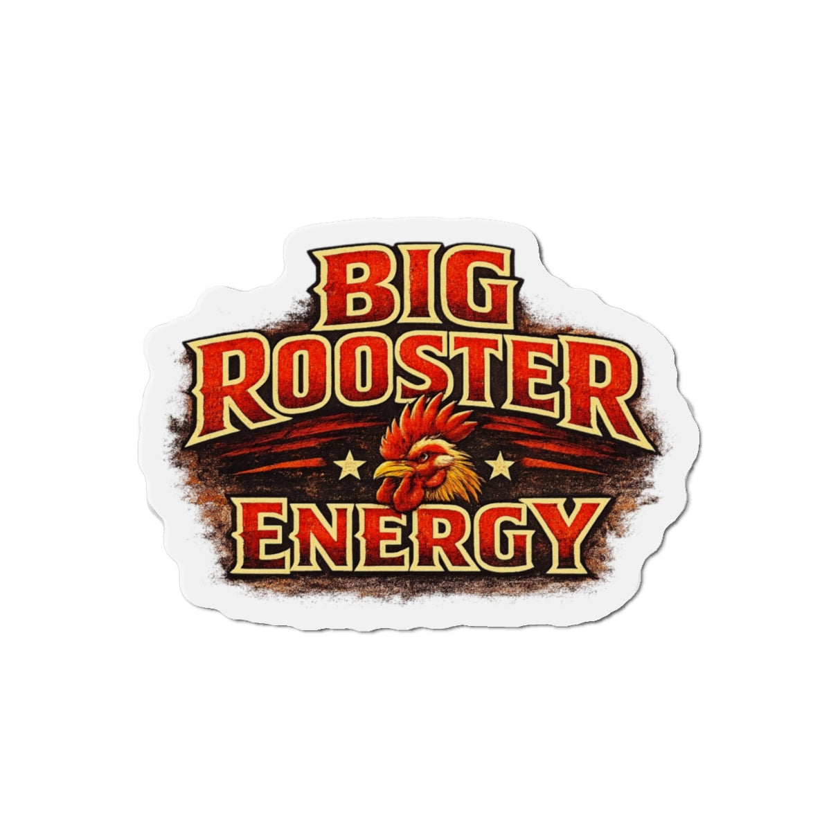 Big Rooster Energy Die-Cut Magnet — Vintage Rooster Fridge Sticker