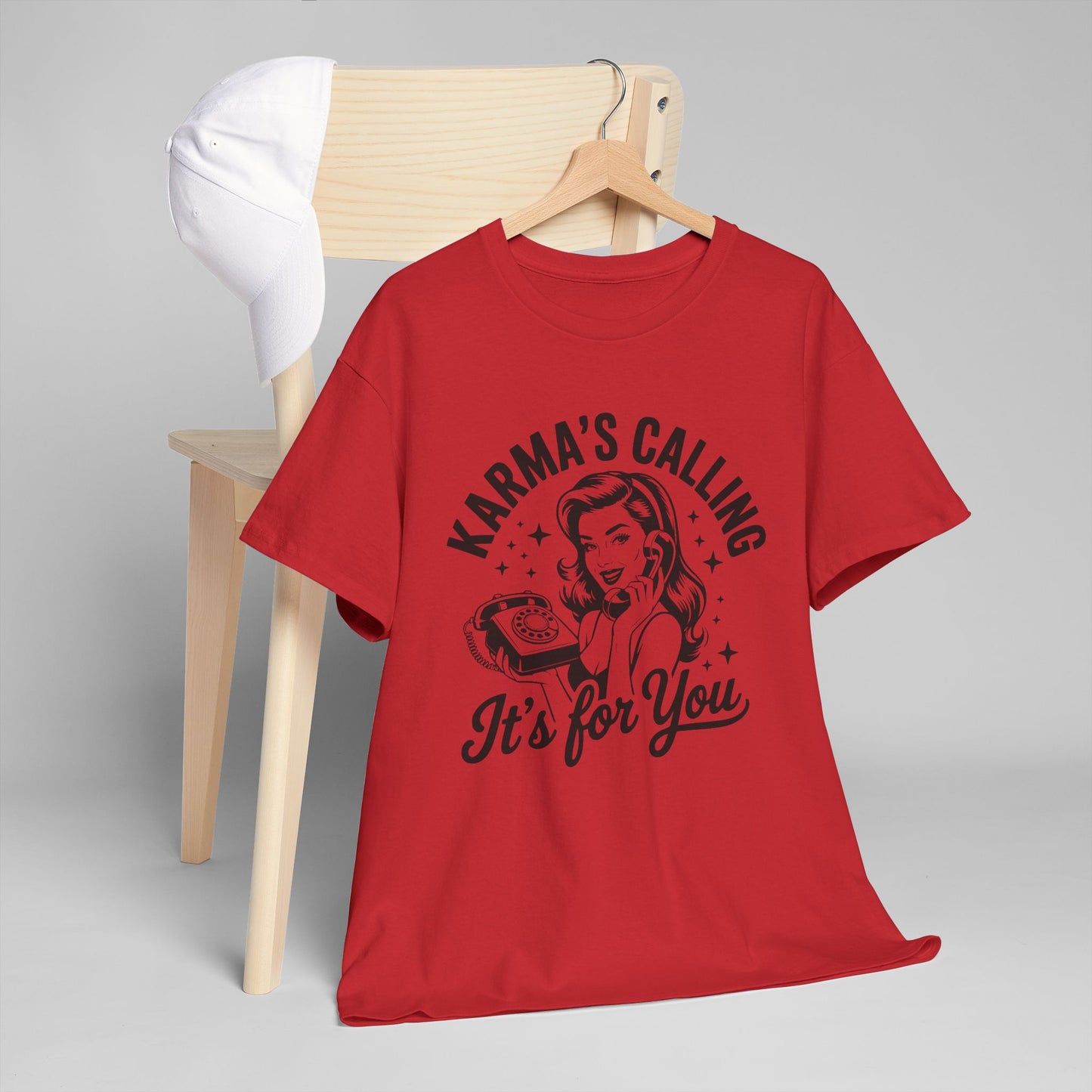 T‑Shirt — “Karma’s Calling, It’s for You” Retro Graphic Tee