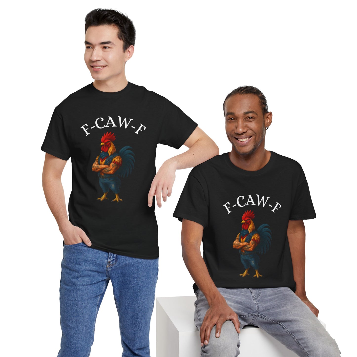 F-CAW-F Rooster Graphic Tee — Funny Brawny Rooster Shirt