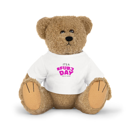 Bear Plush Toy with #FUBJ T‑Shirt — Cute Gift for Kids & Teens