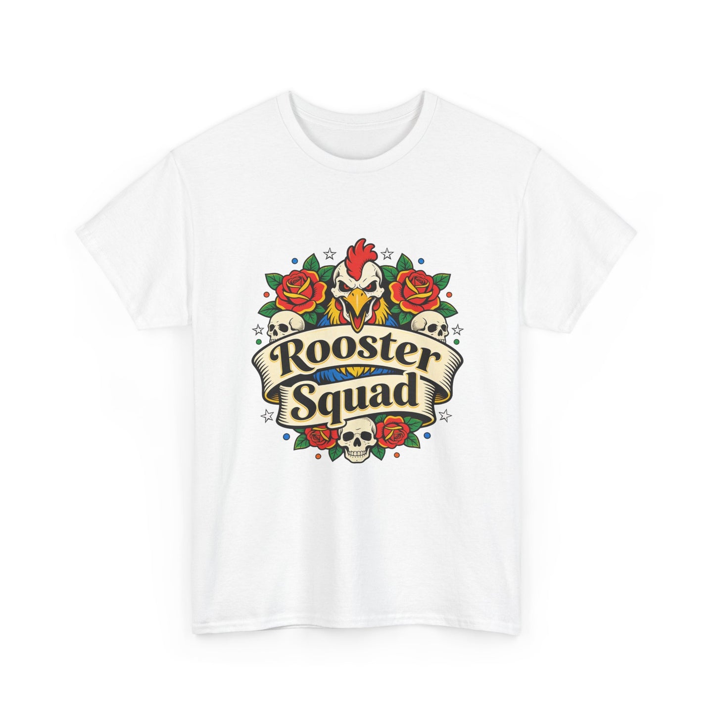 Rooster Squad T-Shirt — Vintage Tattoo Floral Rooster Tee