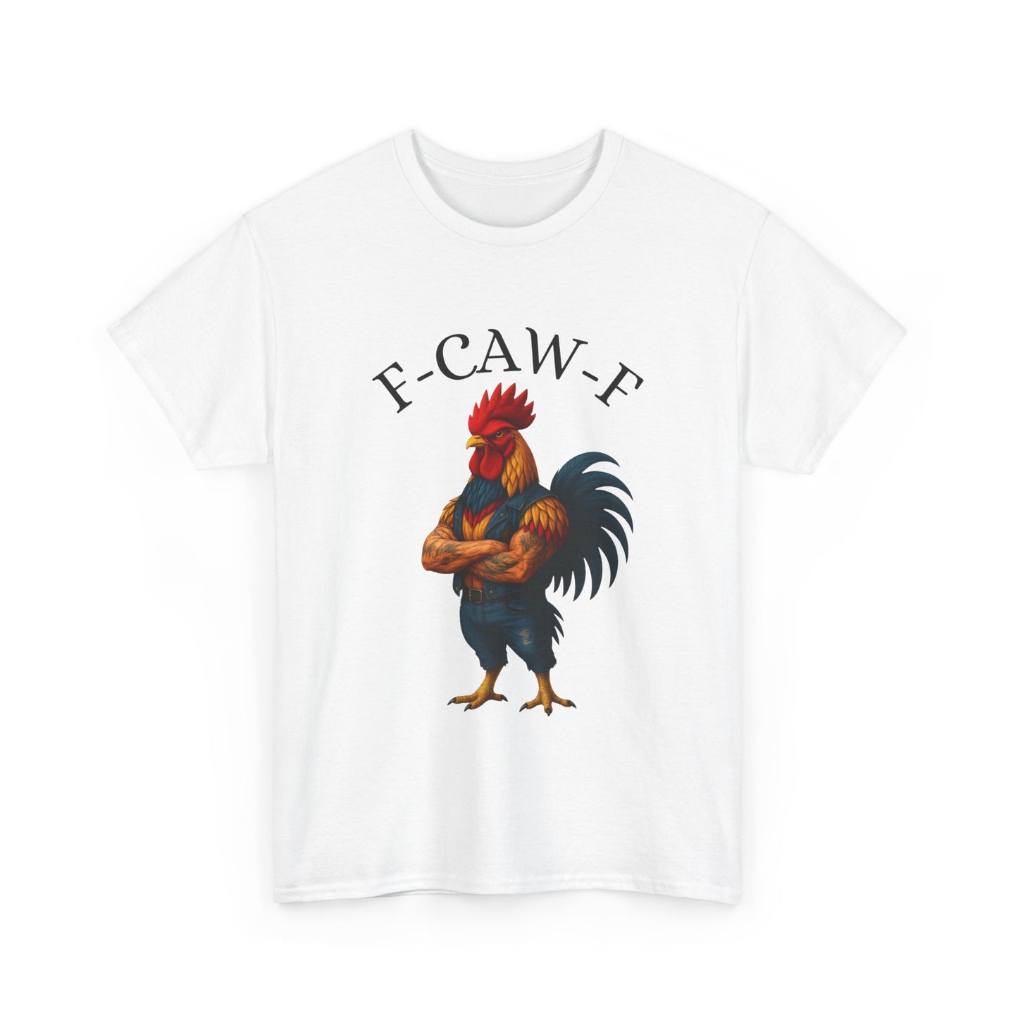 F-CAW-F Rooster Graphic Tee — Funny Rooster Illustration Shirt