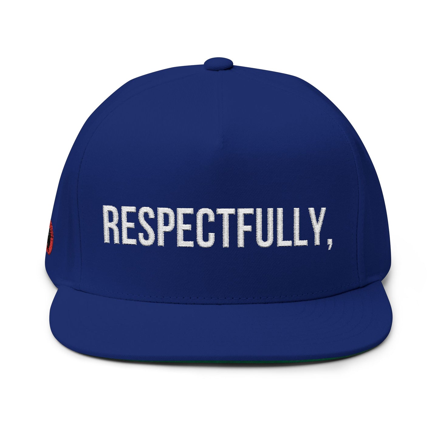 Respectfully Embroidered Flat Bill Cap — Signature Statement Hat