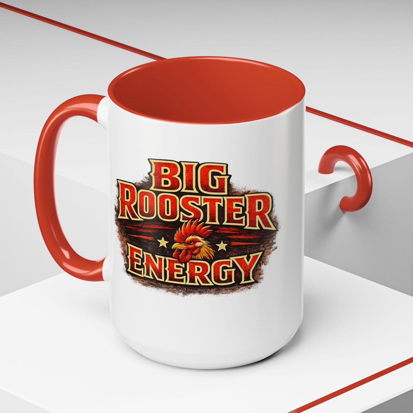 BIG ROOSTER ENERGY: Rooster Squad Coffee Mug – Retro Tropical Rooster Couple Accent Mug (11/15oz)