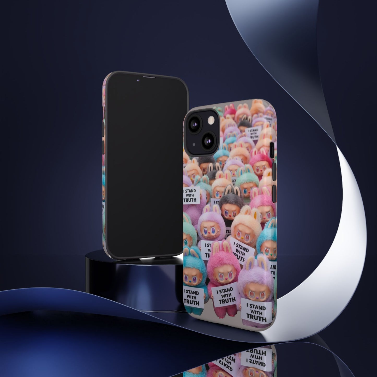 Cute Labubu  Phone Case — "I Stand With Truth" Pastel Doll Design