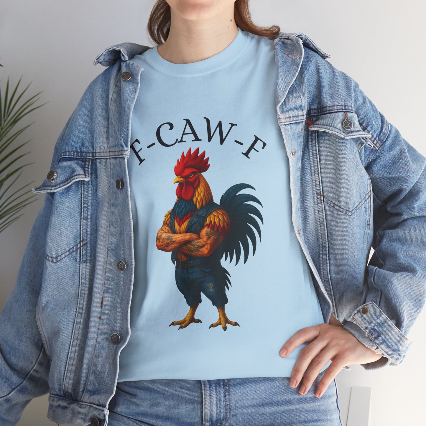 F-CAW-F Rooster Graphic Tee — Funny Rooster Illustration Shirt